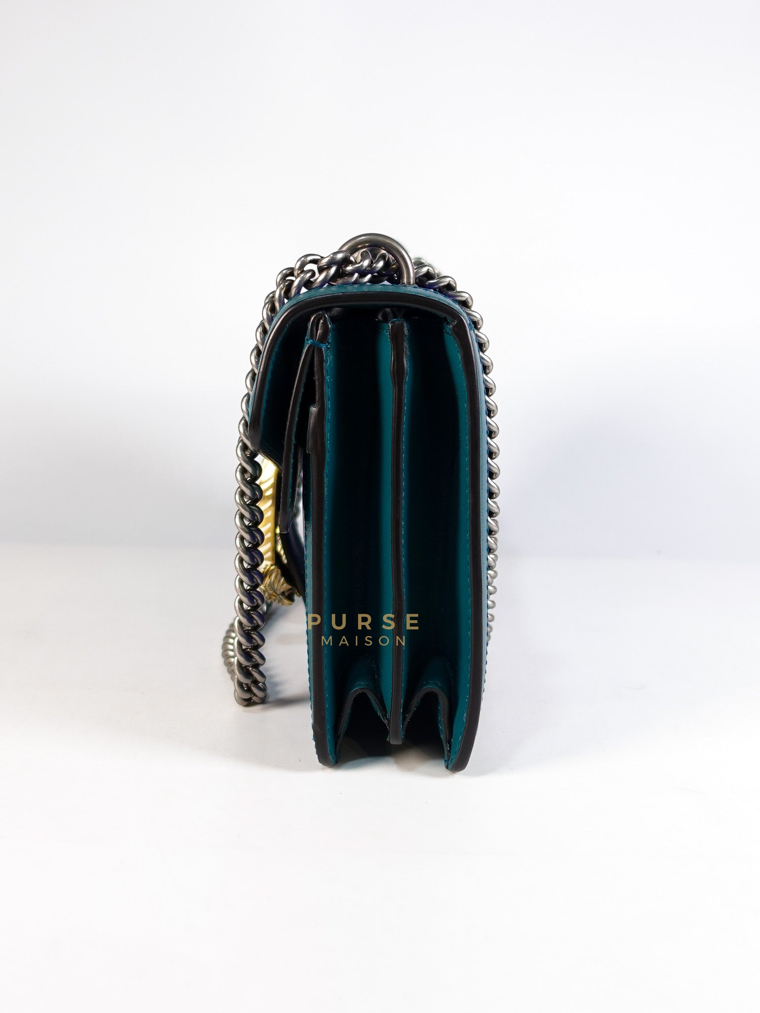 Dionysus Small Shoulder Bag in Blue & Green Silver Hardware | Purse Maison Luxury Bags Shop