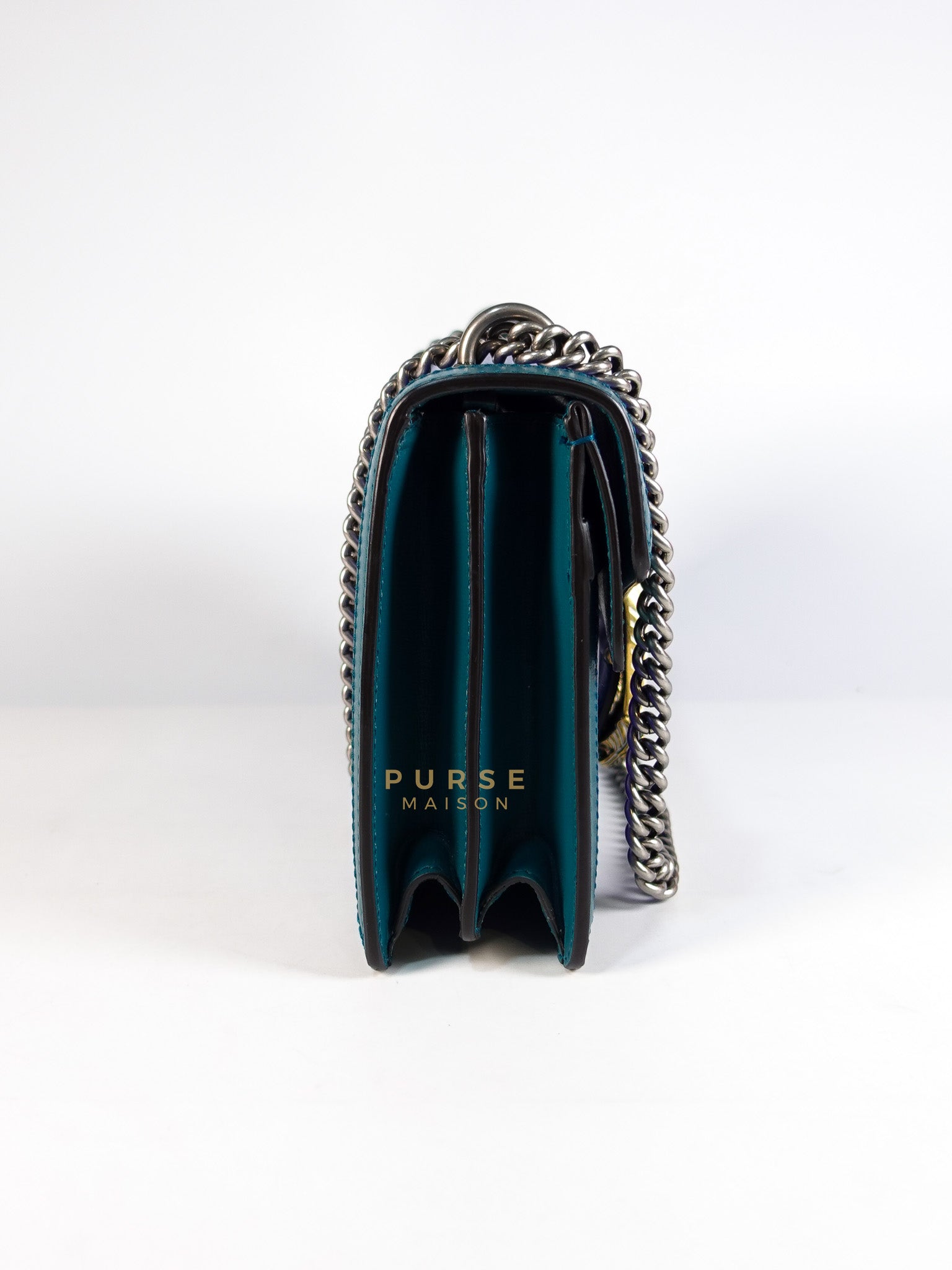 Dionysus Small Shoulder Bag in Blue & Green Silver Hardware | Purse Maison Luxury Bags Shop