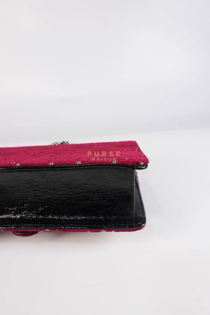 Dionysus Small Shoulder Bag in Red Velvet Leather & Ruthenium Hardware | Purse Maison Luxury Bags Shop