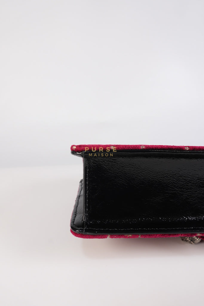 Dionysus Small Shoulder Bag in Red Velvet Leather & Ruthenium Hardware | Purse Maison Luxury Bags Shop