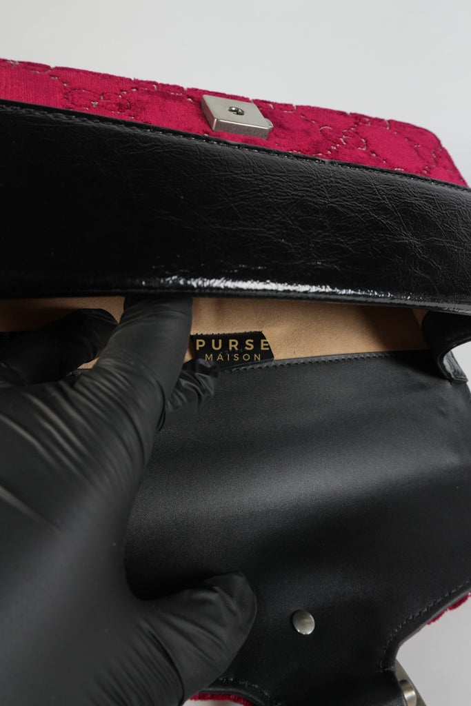 Dionysus Small Shoulder Bag in Red Velvet Leather & Ruthenium Hardware | Purse Maison Luxury Bags Shop