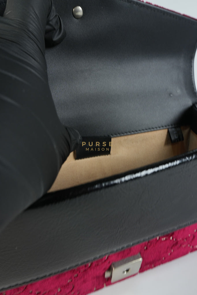 Dionysus Small Shoulder Bag in Red Velvet Leather & Ruthenium Hardware | Purse Maison Luxury Bags Shop