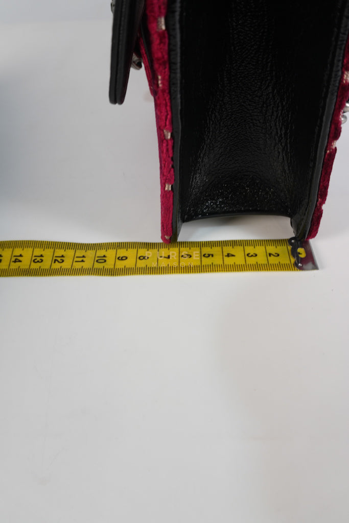 Dionysus Small Shoulder Bag in Red Velvet Leather & Ruthenium Hardware | Purse Maison Luxury Bags Shop