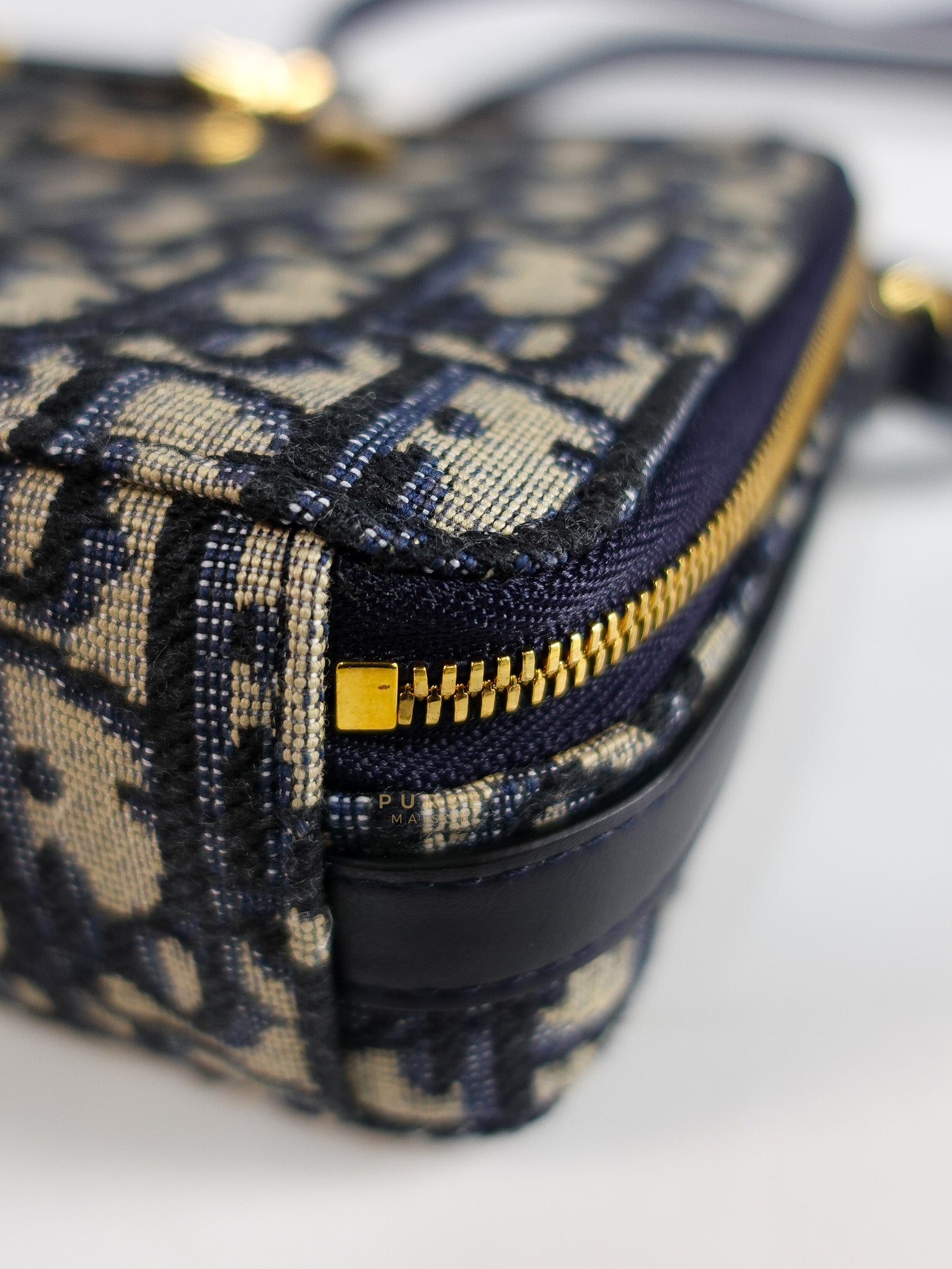 Dior 30 Montaigne Box Bag Small in Blue Oblique Jacquard & Gold Hardware | Purse Maison Luxury Bags Shop