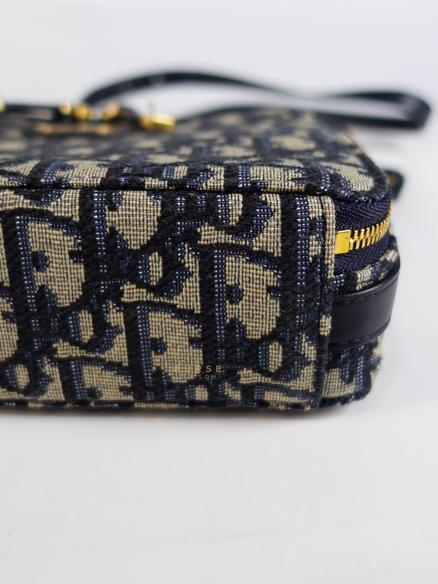 Dior 30 Montaigne Box Bag Small in Blue Oblique Jacquard & Gold Hardware | Purse Maison Luxury Bags Shop