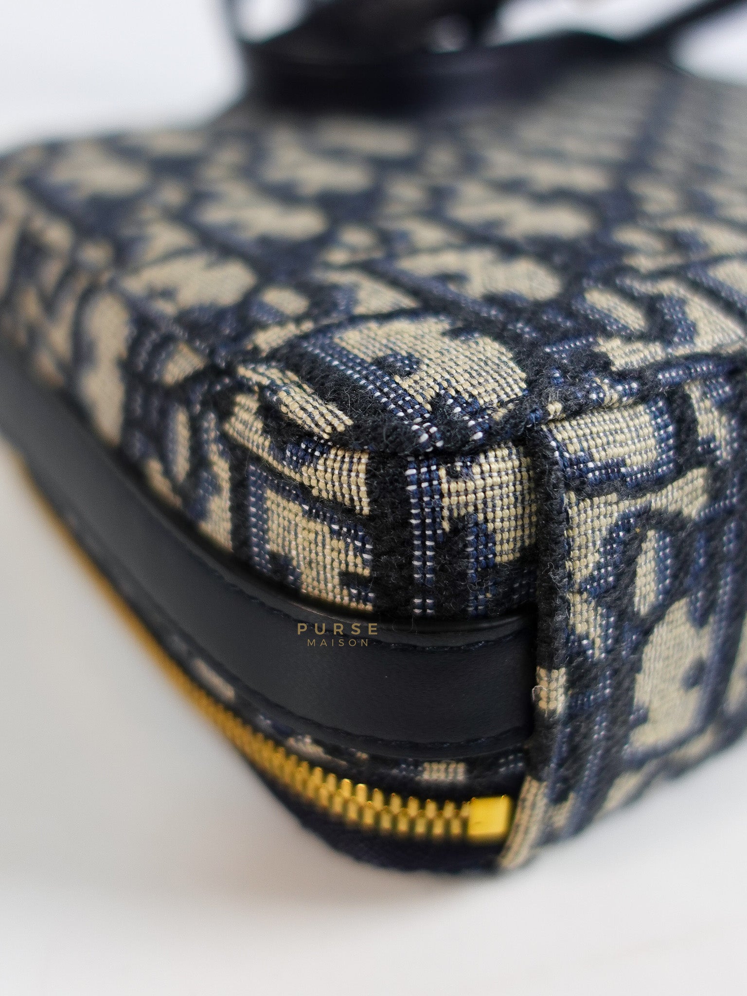 Dior 30 Montaigne Box Bag Small in Blue Oblique Jacquard & Gold Hardware | Purse Maison Luxury Bags Shop