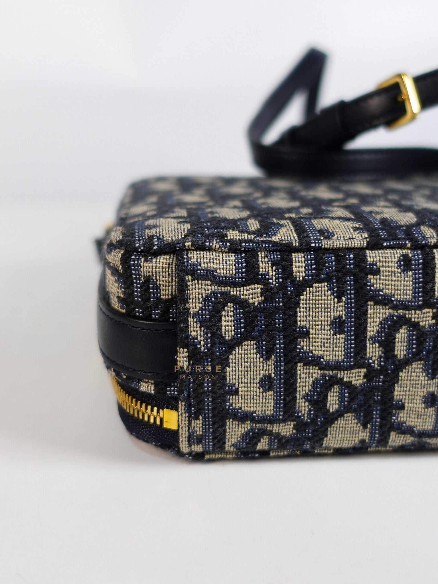 Dior 30 Montaigne Box Bag Small in Blue Oblique Jacquard & Gold Hardware | Purse Maison Luxury Bags Shop