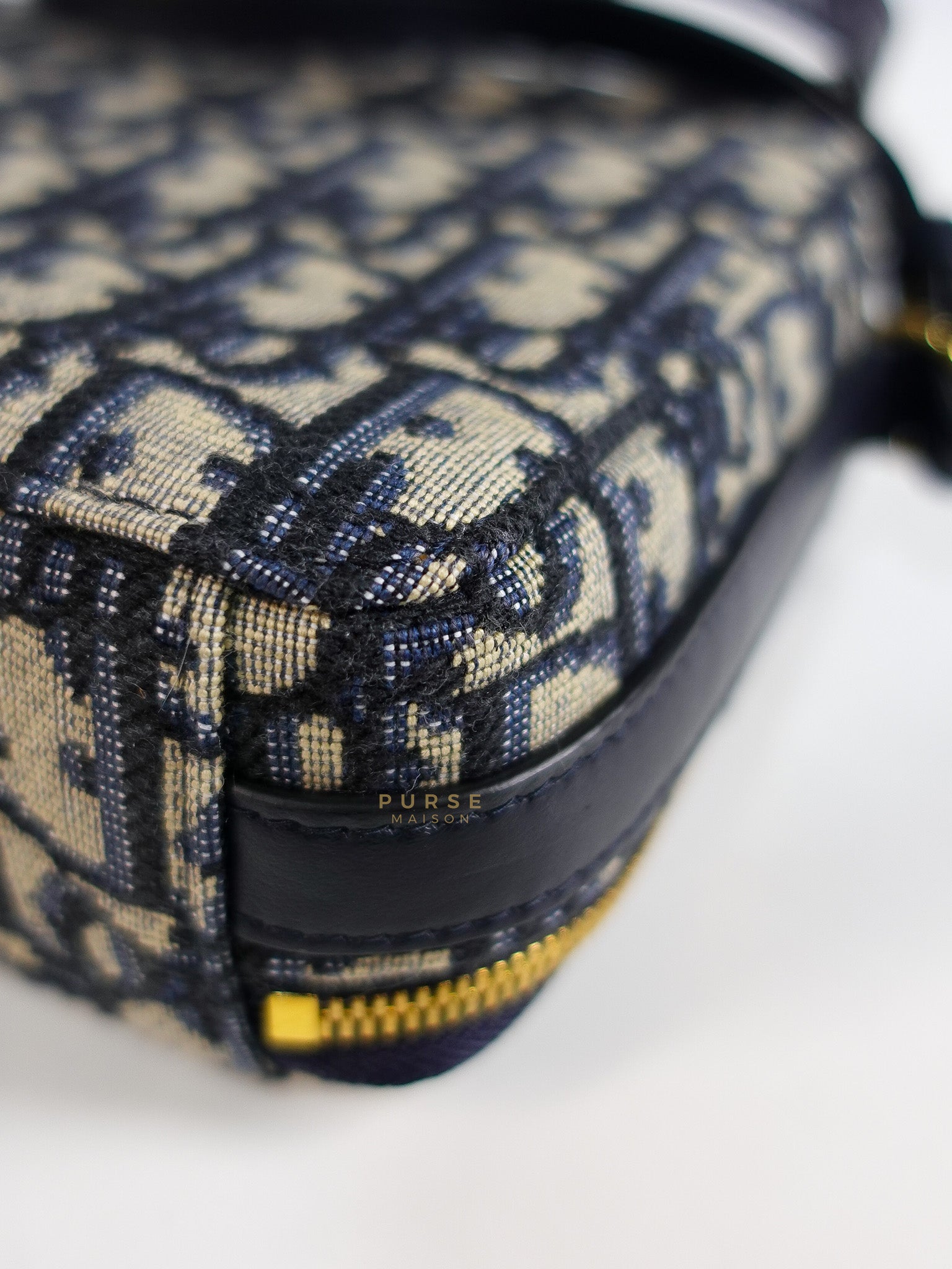 Dior 30 Montaigne Box Bag Small in Blue Oblique Jacquard & Gold Hardware | Purse Maison Luxury Bags Shop