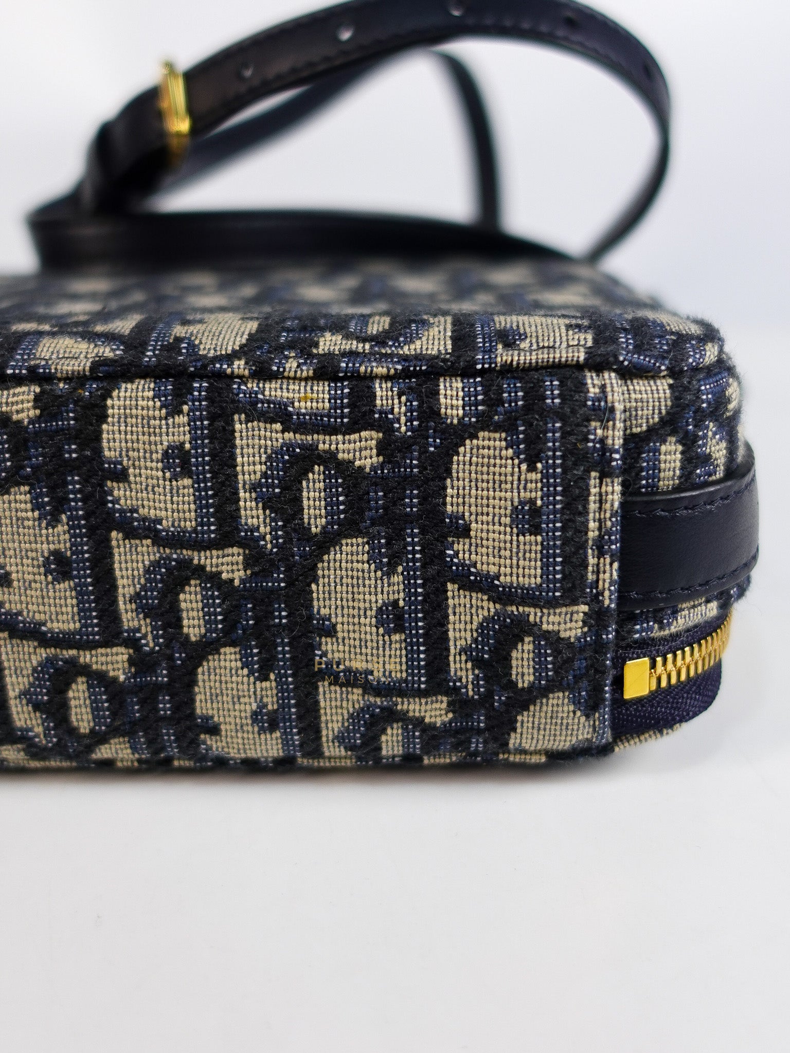 Dior 30 Montaigne Box Bag Small in Blue Oblique Jacquard & Gold Hardware | Purse Maison Luxury Bags Shop