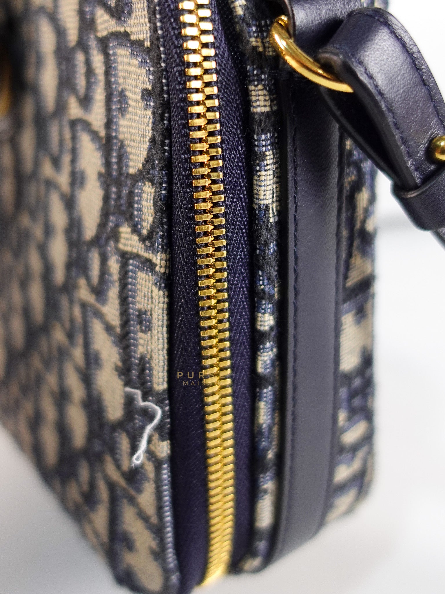 Dior 30 Montaigne Box Bag Small in Blue Oblique Jacquard & Gold Hardware | Purse Maison Luxury Bags Shop