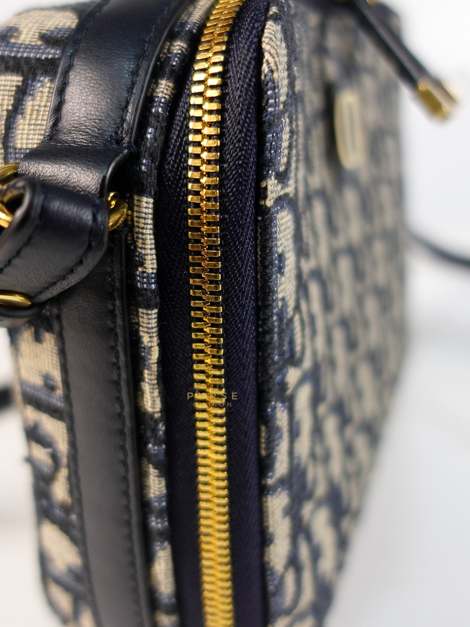 Dior 30 Montaigne Box Bag Small in Blue Oblique Jacquard & Gold Hardware | Purse Maison Luxury Bags Shop