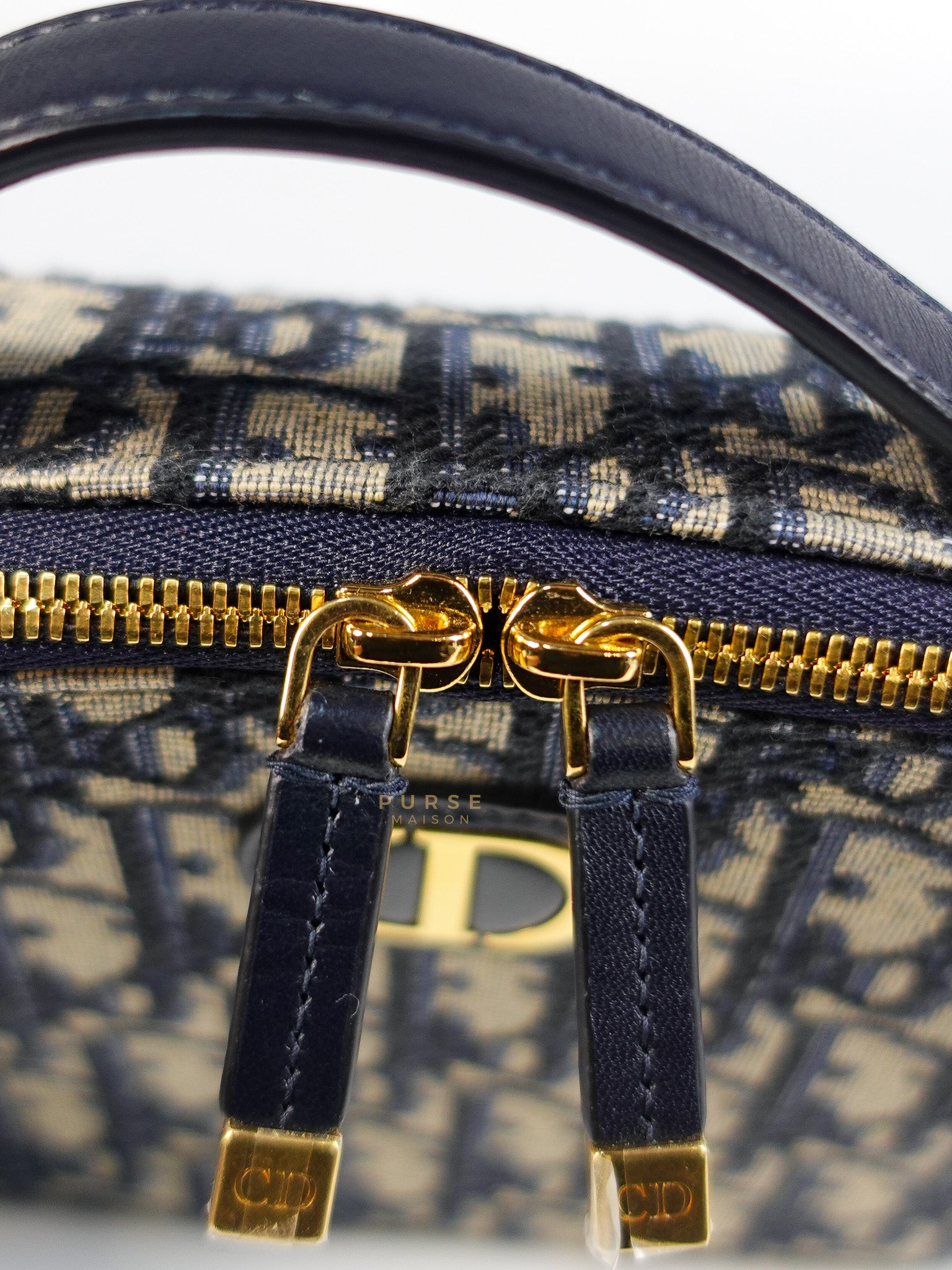 Dior 30 Montaigne Box Bag Small in Blue Oblique Jacquard & Gold Hardware | Purse Maison Luxury Bags Shop