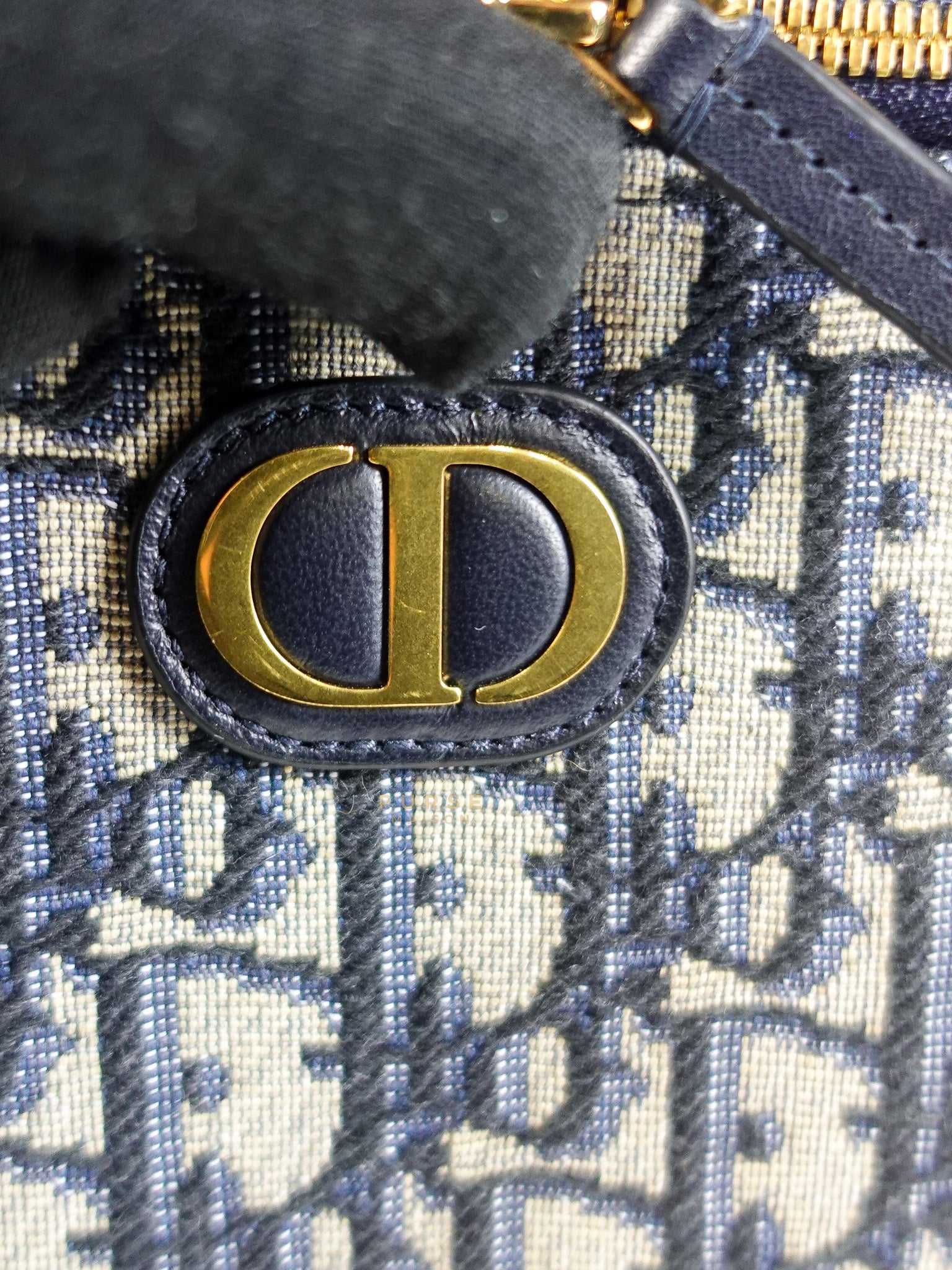 Dior 30 Montaigne Box Bag Small in Blue Oblique Jacquard & Gold Hardware | Purse Maison Luxury Bags Shop