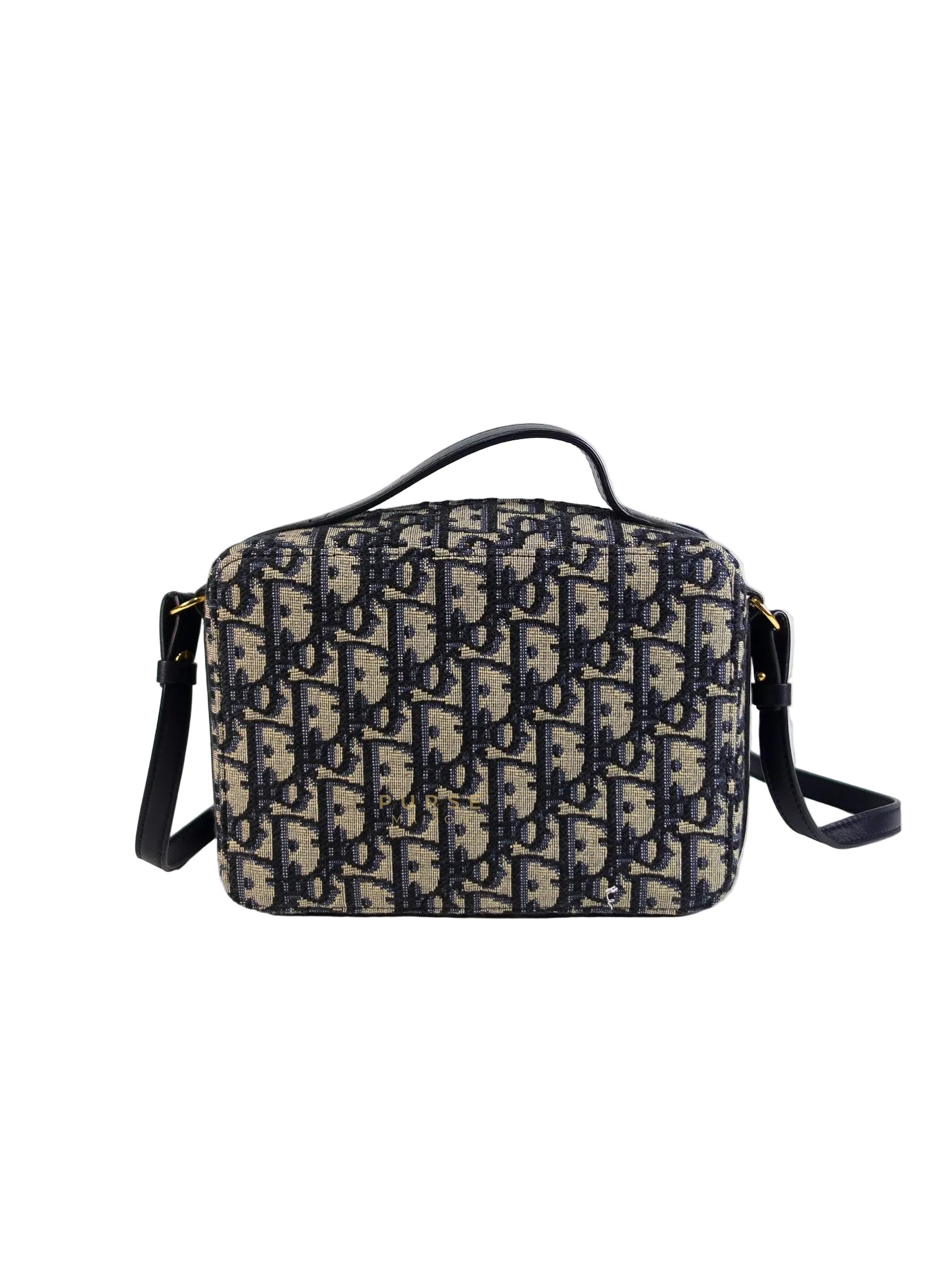 Dior 30 Montaigne Box Bag Small in Blue Oblique Jacquard & Gold Hardware | Purse Maison Luxury Bags Shop