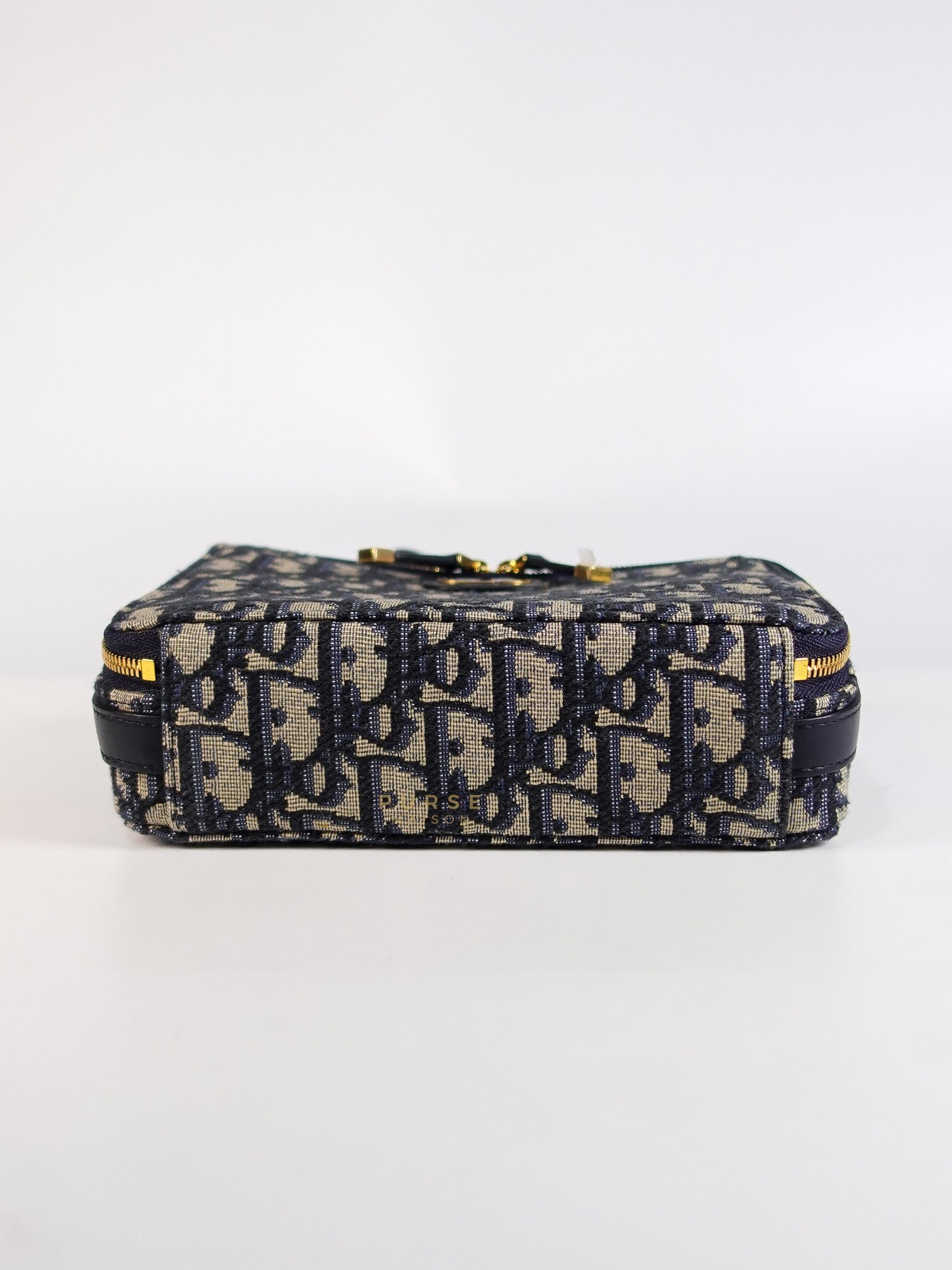 Dior 30 Montaigne Box Bag Small in Blue Oblique Jacquard & Gold Hardware | Purse Maison Luxury Bags Shop