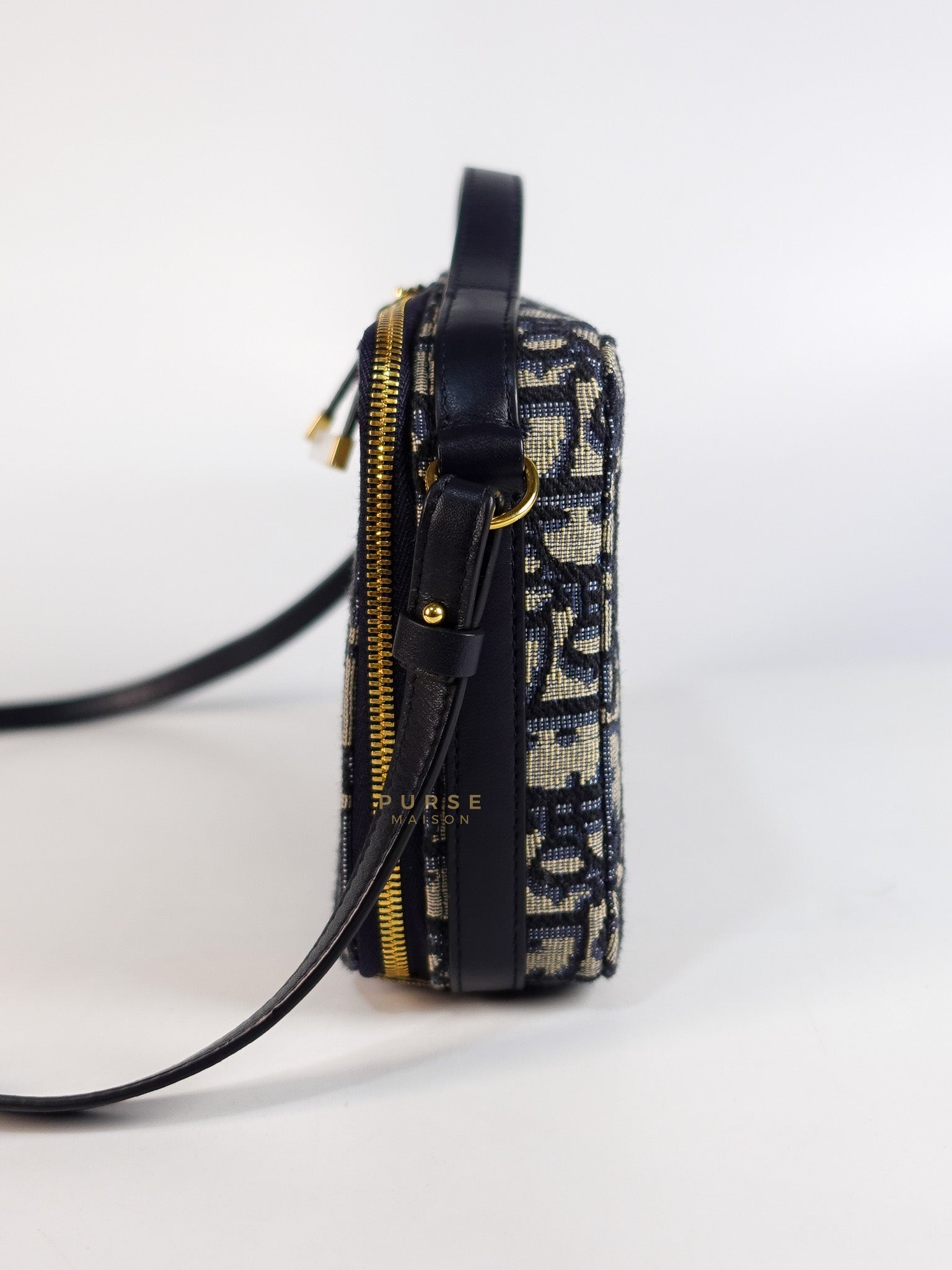 Dior 30 Montaigne Box Bag Small in Blue Oblique Jacquard & Gold Hardware | Purse Maison Luxury Bags Shop