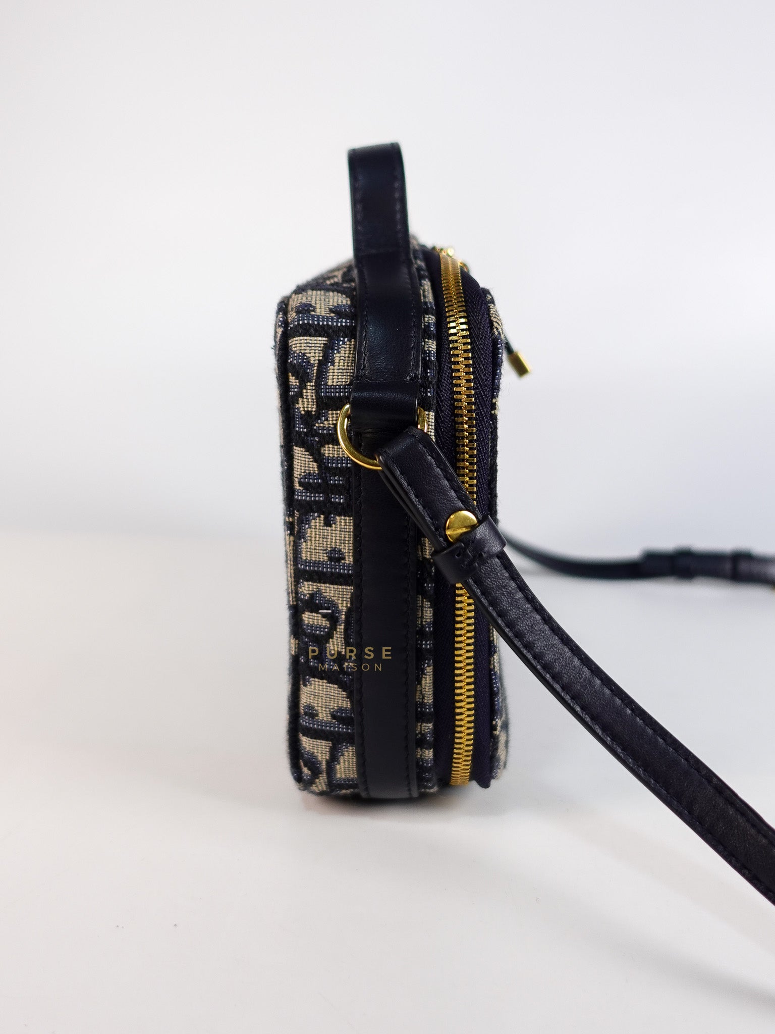 Dior 30 Montaigne Box Bag Small in Blue Oblique Jacquard & Gold Hardware | Purse Maison Luxury Bags Shop