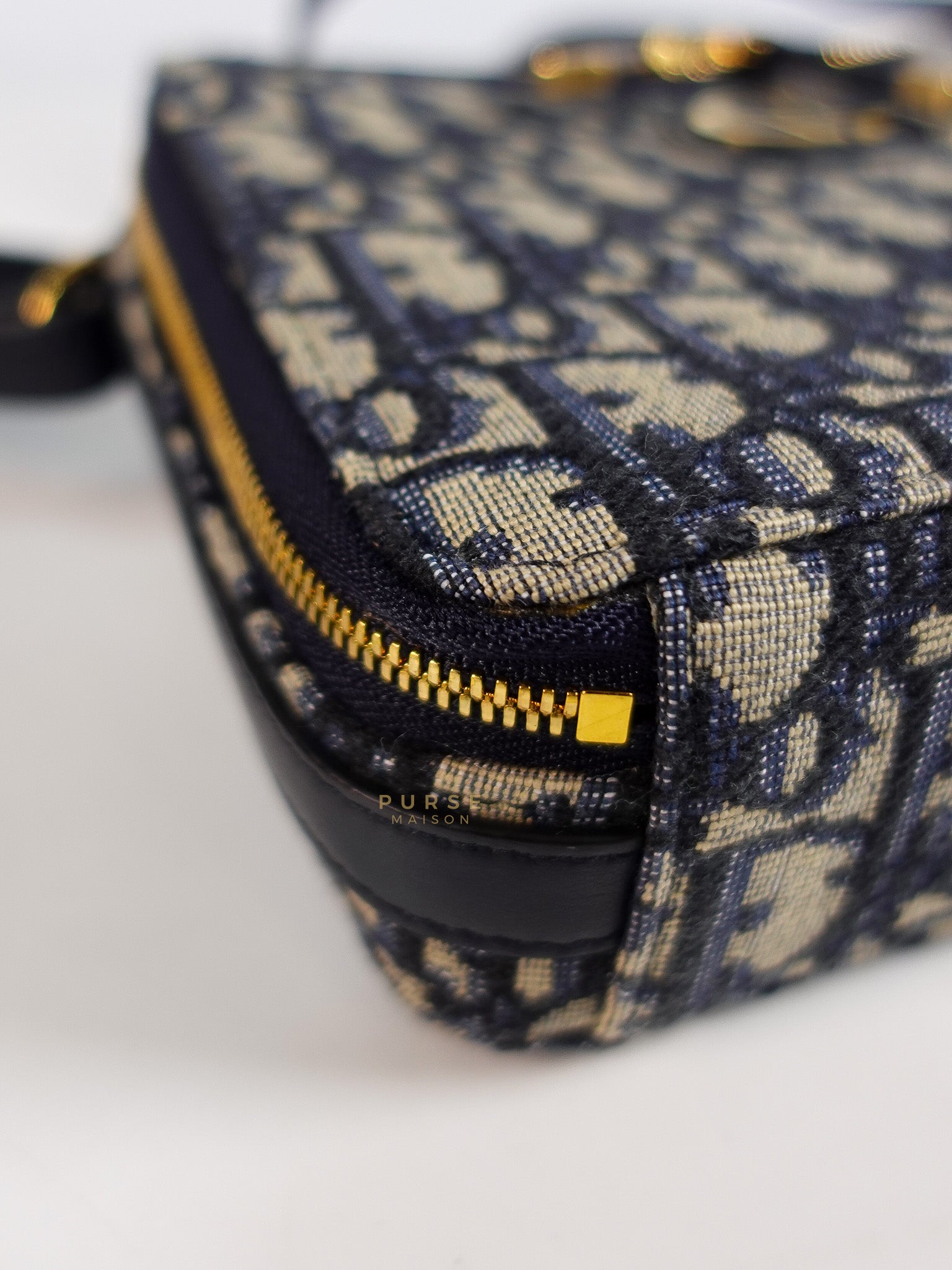 Dior 30 Montaigne Box Bag Small in Blue Oblique Jacquard & Gold Hardware | Purse Maison Luxury Bags Shop