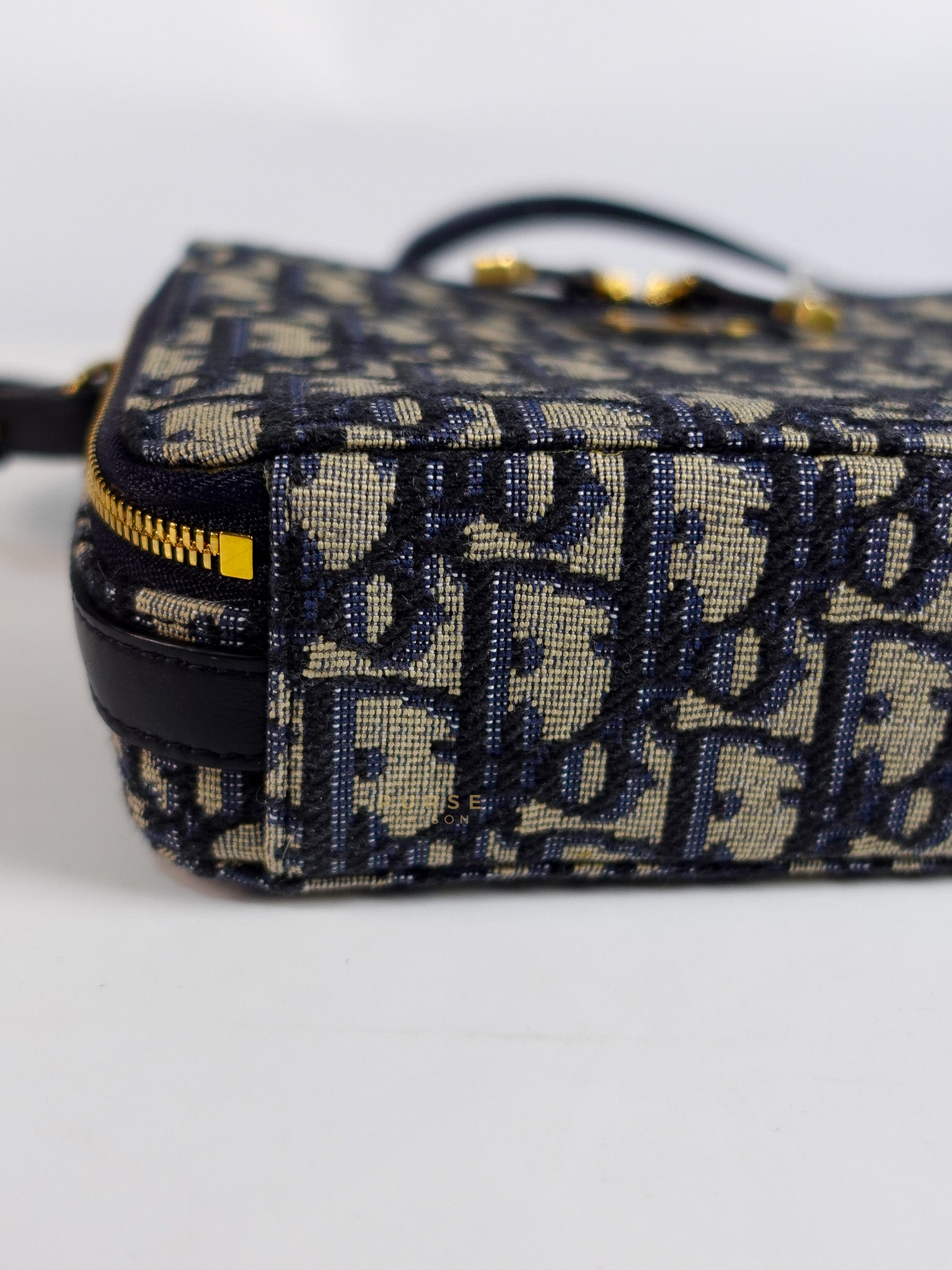 Dior 30 Montaigne Box Bag Small in Blue Oblique Jacquard & Gold Hardware | Purse Maison Luxury Bags Shop