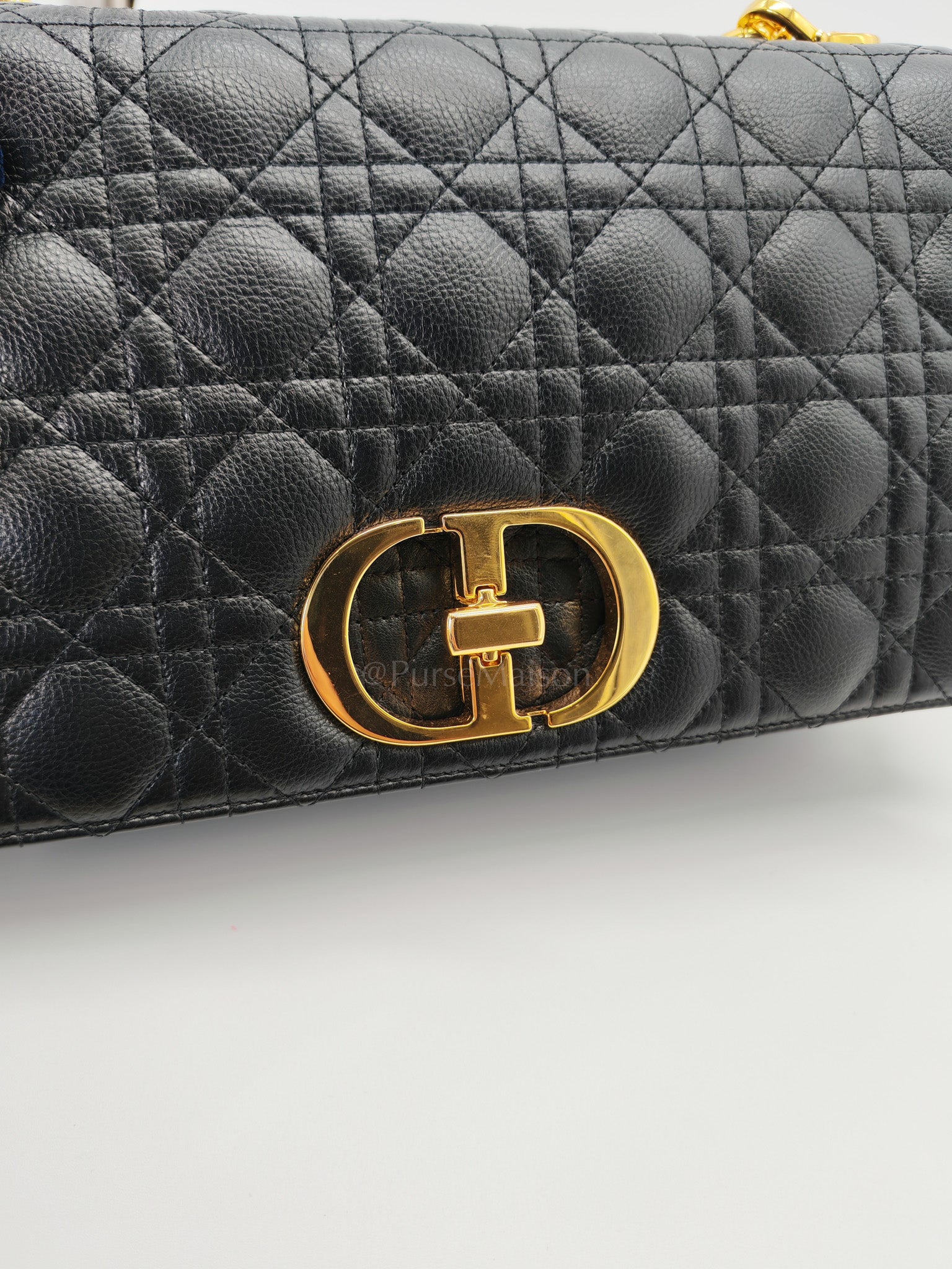 Dior Caro Large in Black Supple Cannage Calfskin Leather Chain Bag | Purse Maison Luxury Bags Shop