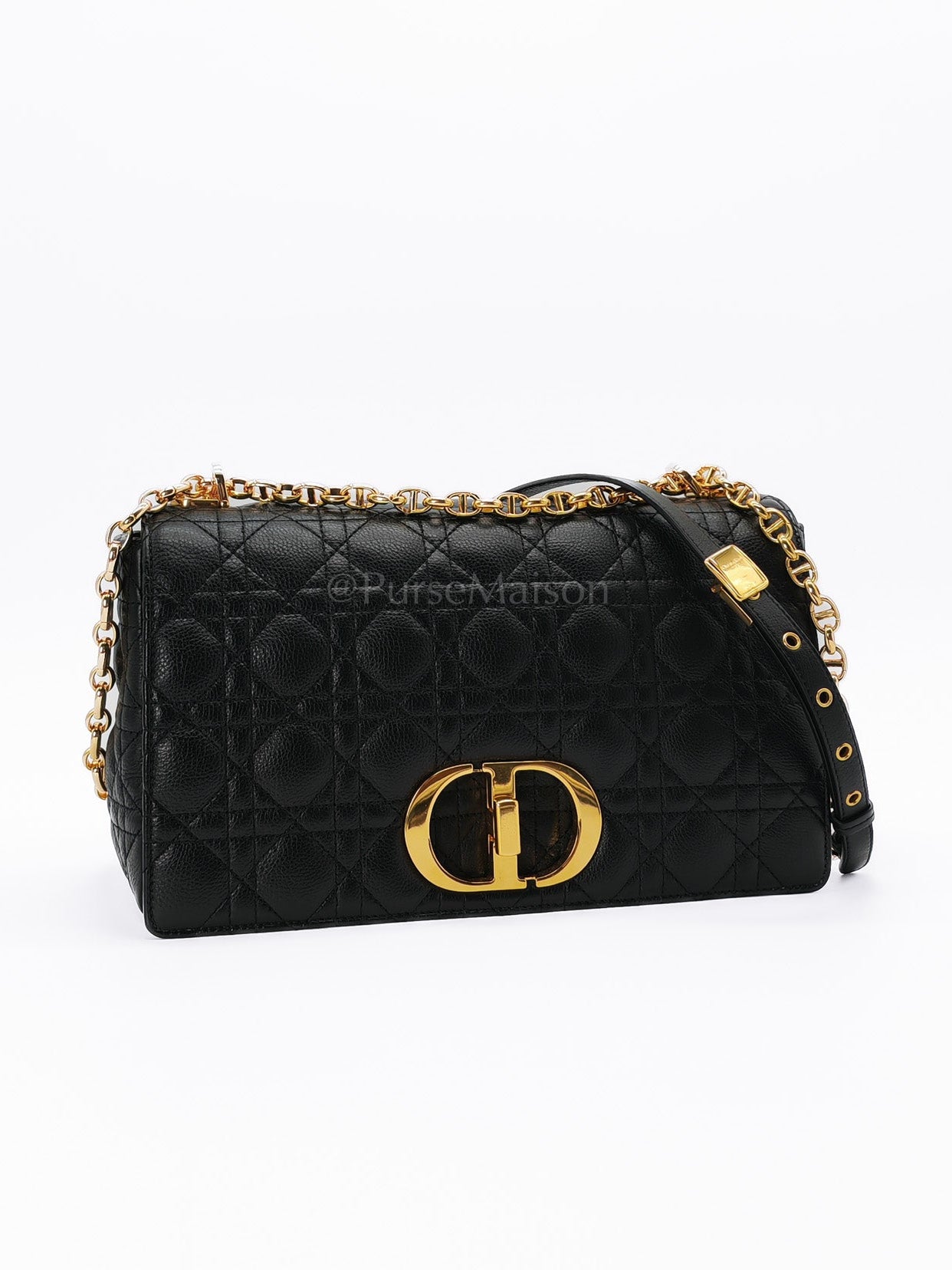 Dior Caro Large in Black Supple Cannage Calfskin Leather Chain Bag | Purse Maison Luxury Bags Shop