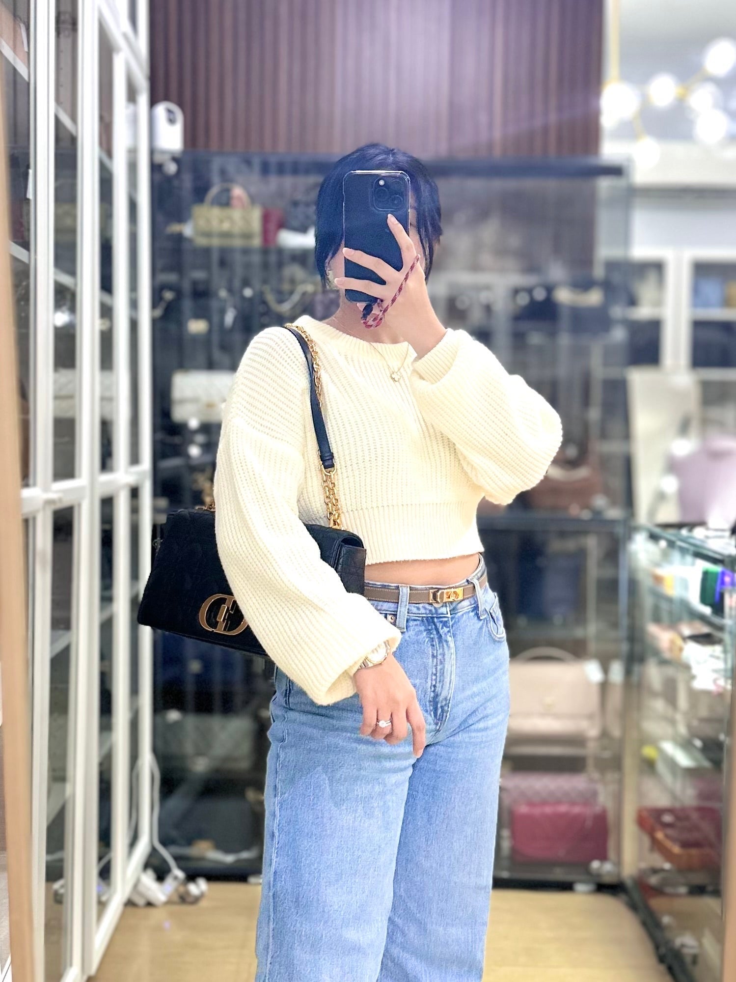 Caro Large Bag Supple Black Cannage Quilt Calfskin Leather | Purse Maison Luxury Bags Shop