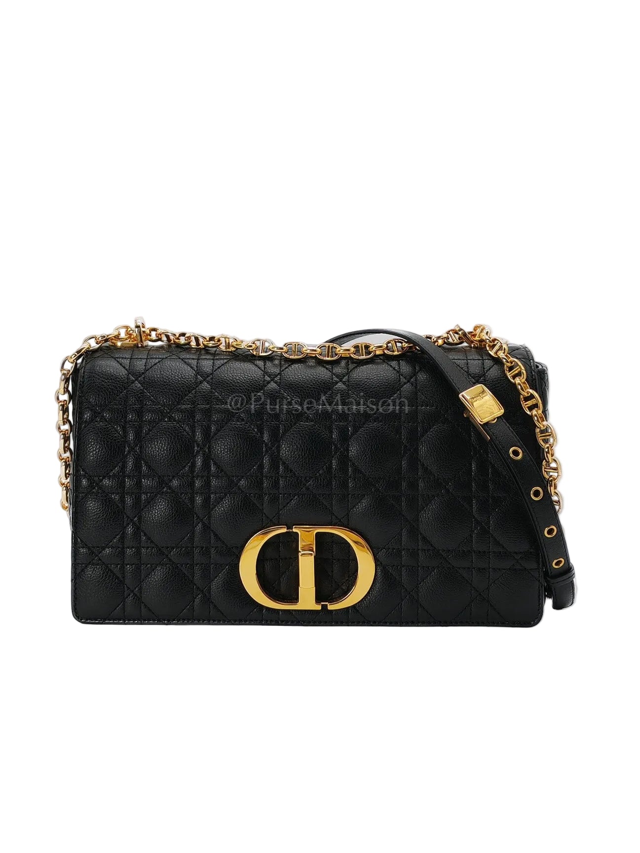 Dior Caro Large in Black Supple Cannage Calfskin Leather Chain Bag | Purse Maison Luxury Bags Shop