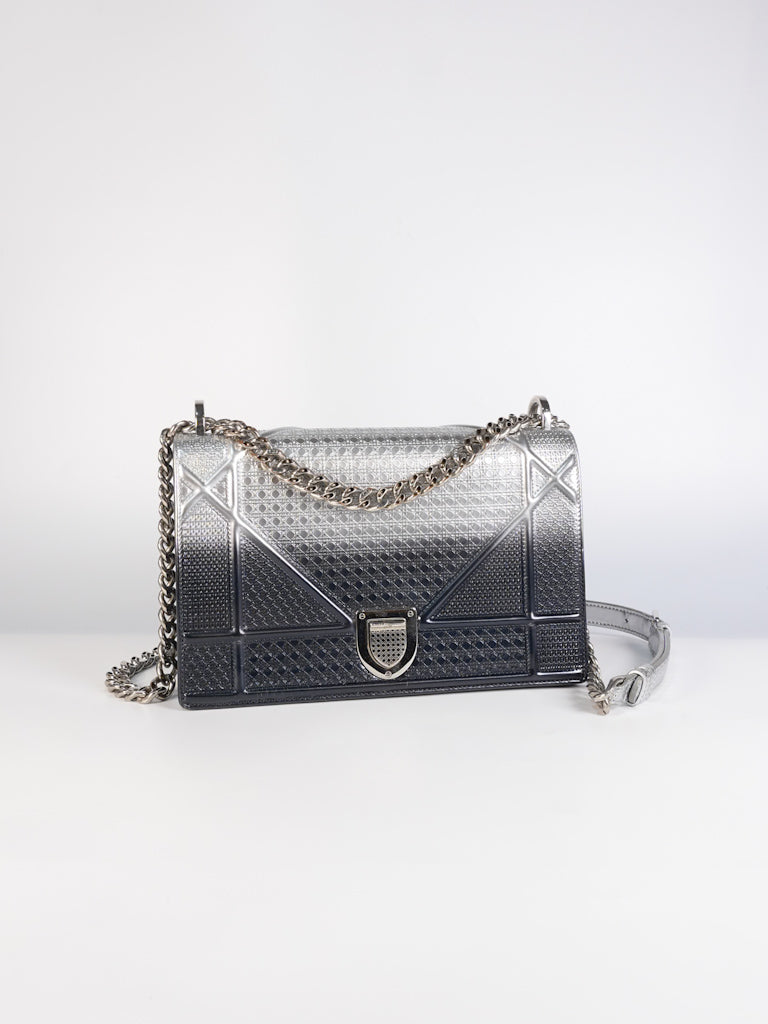 Diorama Silver and Black Crossbody Bag | Purse Maison Luxury Bags Shop