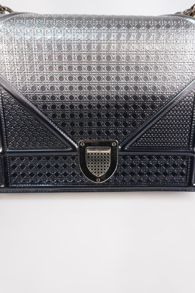 Diorama Silver and Black Crossbody Bag | Purse Maison Luxury Bags Shop