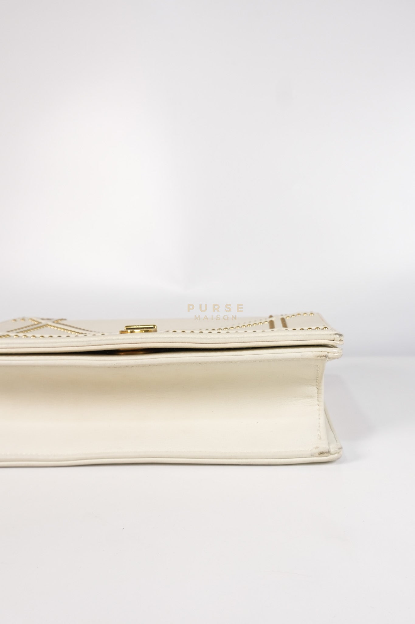 Diorama Small Studded Ivory Calfskin Leather Crossbody Bag | Purse Maison Luxury Bags Shop