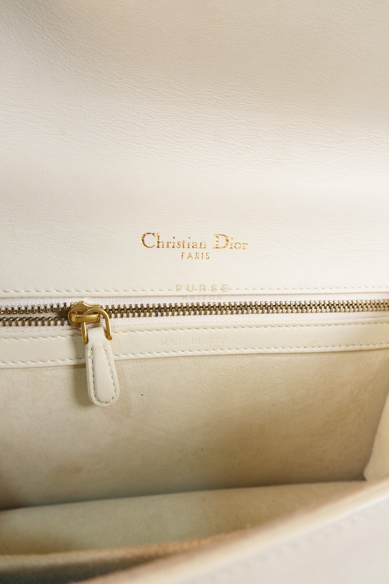 Diorama Small Studded Ivory Calfskin Leather Crossbody Bag | Purse Maison Luxury Bags Shop