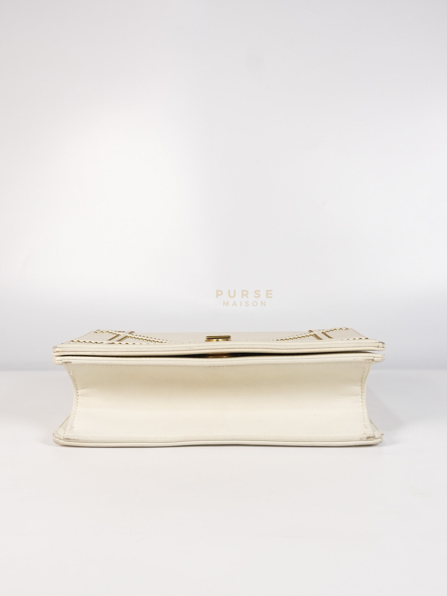 Diorama Small Studded Ivory Calfskin Leather Crossbody Bag | Purse Maison Luxury Bags Shop