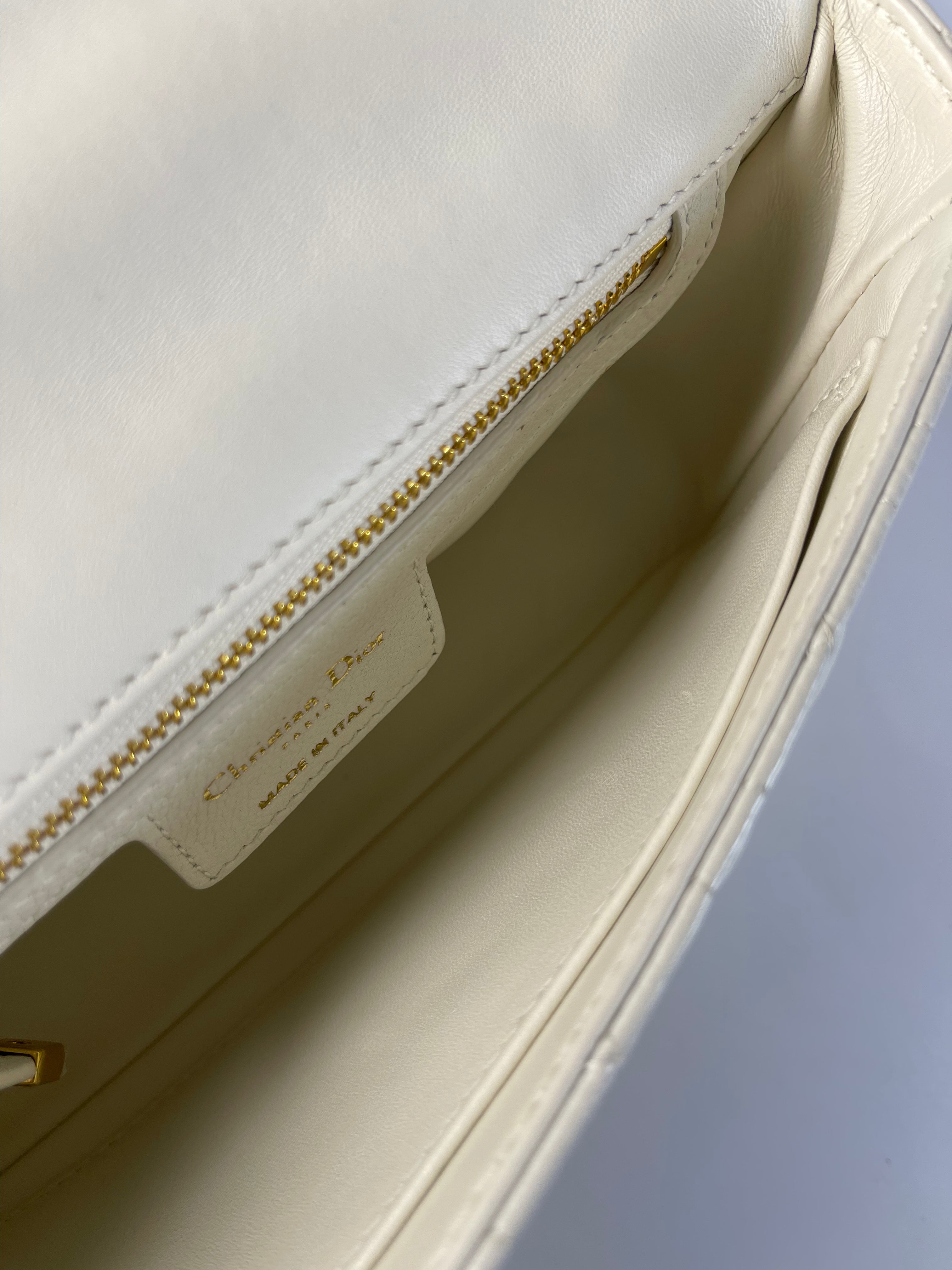 DiorAmour Caro Small in Off-White with Red and Gold Hardware | Purse Maison Luxury Bags Shop