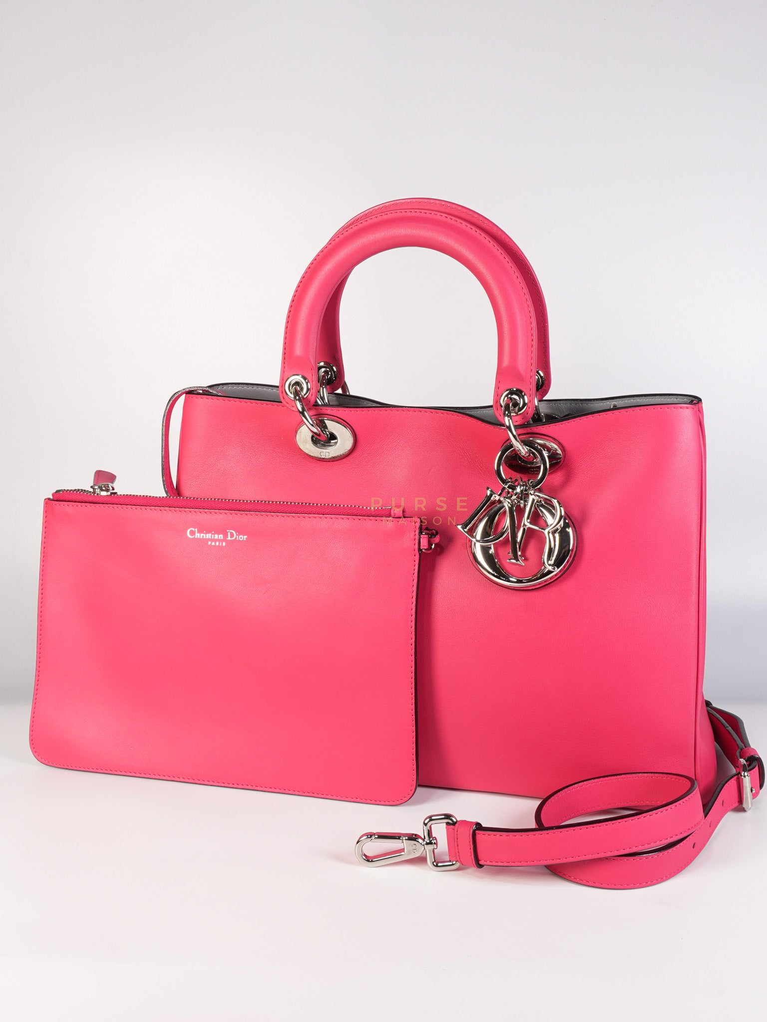 Diorissimo Medium in Pink Calfskin Leather Shoulder Bag | Purse Maison Luxury Bags Shop