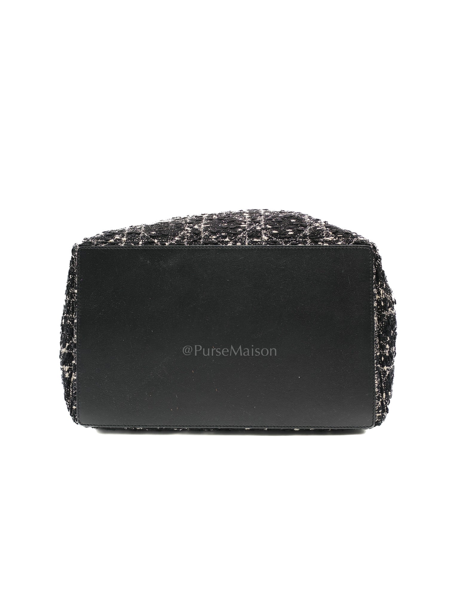 Toujours Medium in Black Calfskin and Tweed Canvas