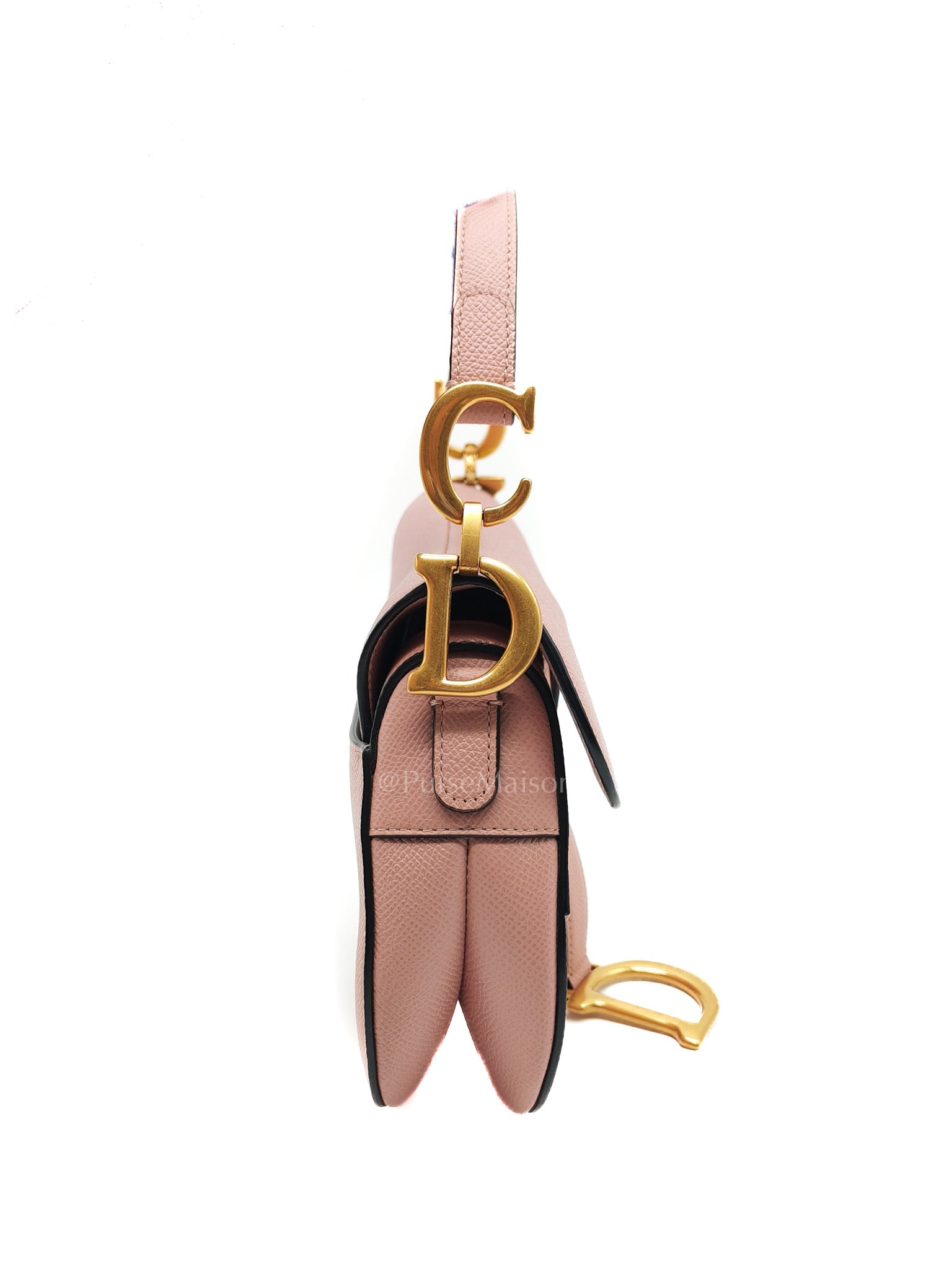 Dior Saddle Bag in Blush Pink Grained Calfskin Leather Shoulder Bag