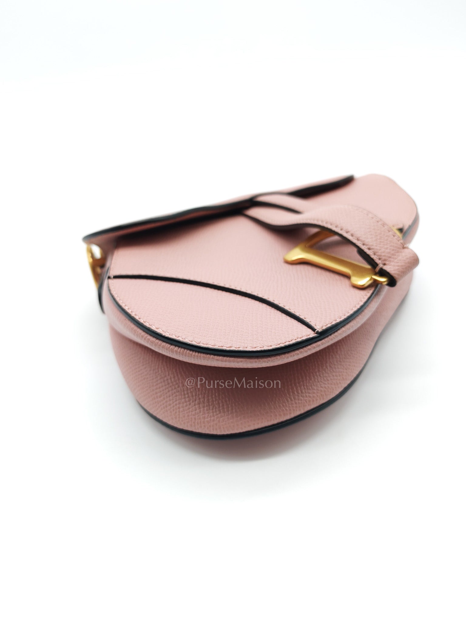 Dior Saddle Bag in Blush Pink Grained Calfskin Leather Shoulder Bag