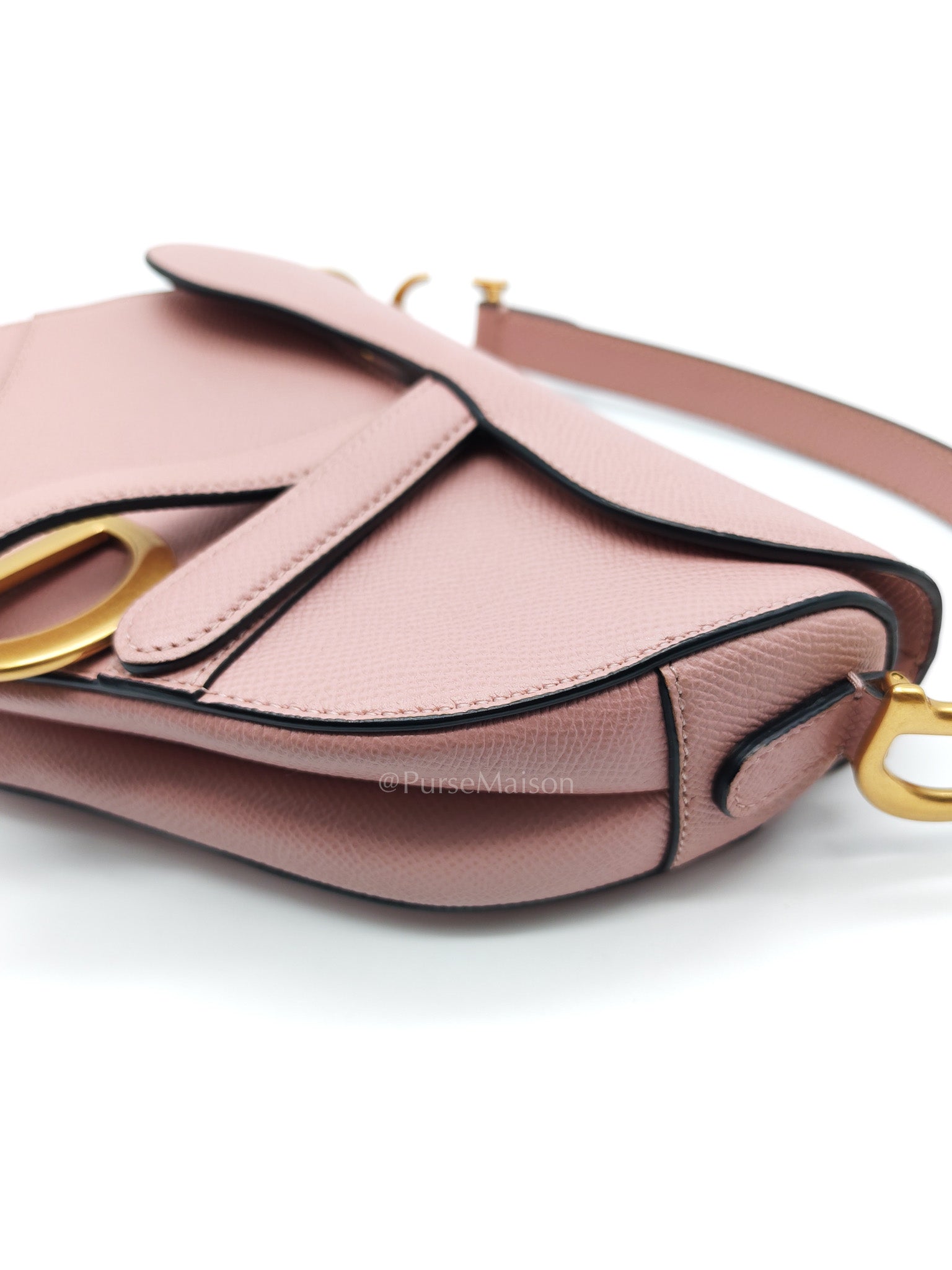 Dior Saddle Bag in Blush Pink Grained Calfskin Leather Shoulder Bag
