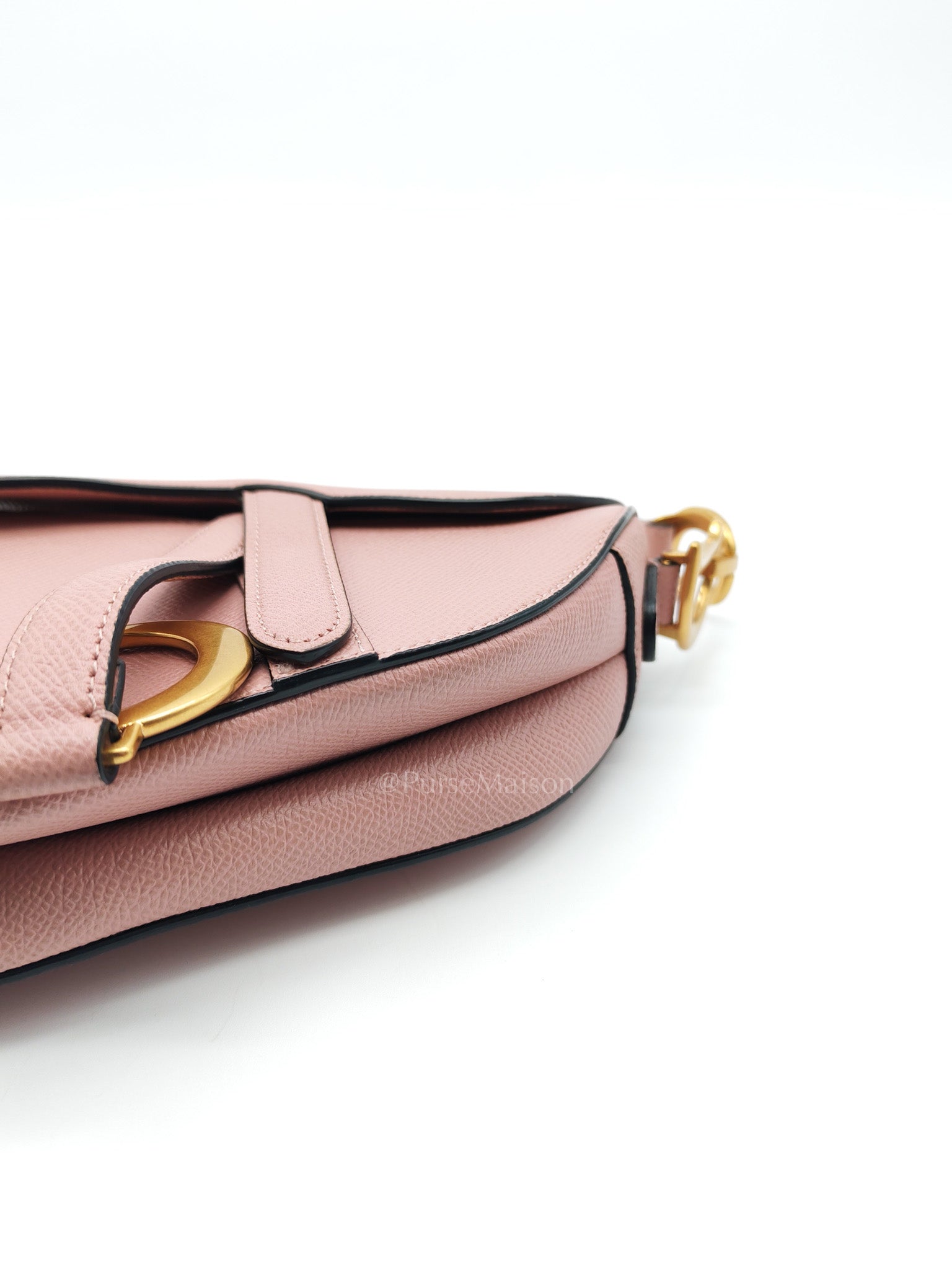 Dior Saddle Bag in Blush Pink Grained Calfskin Leather Shoulder Bag