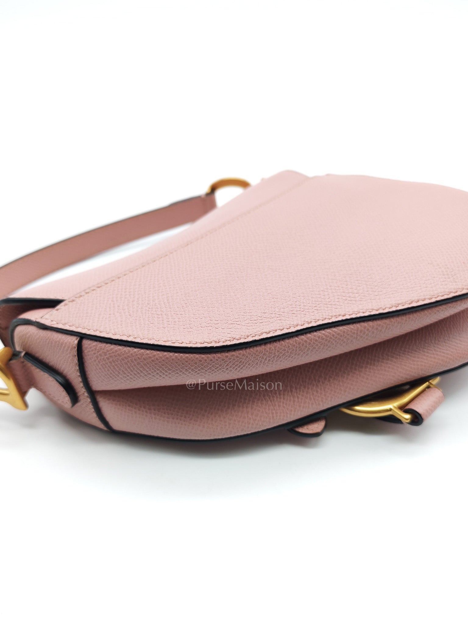 Dior Saddle Bag in Blush Pink Grained Calfskin Leather Shoulder Bag