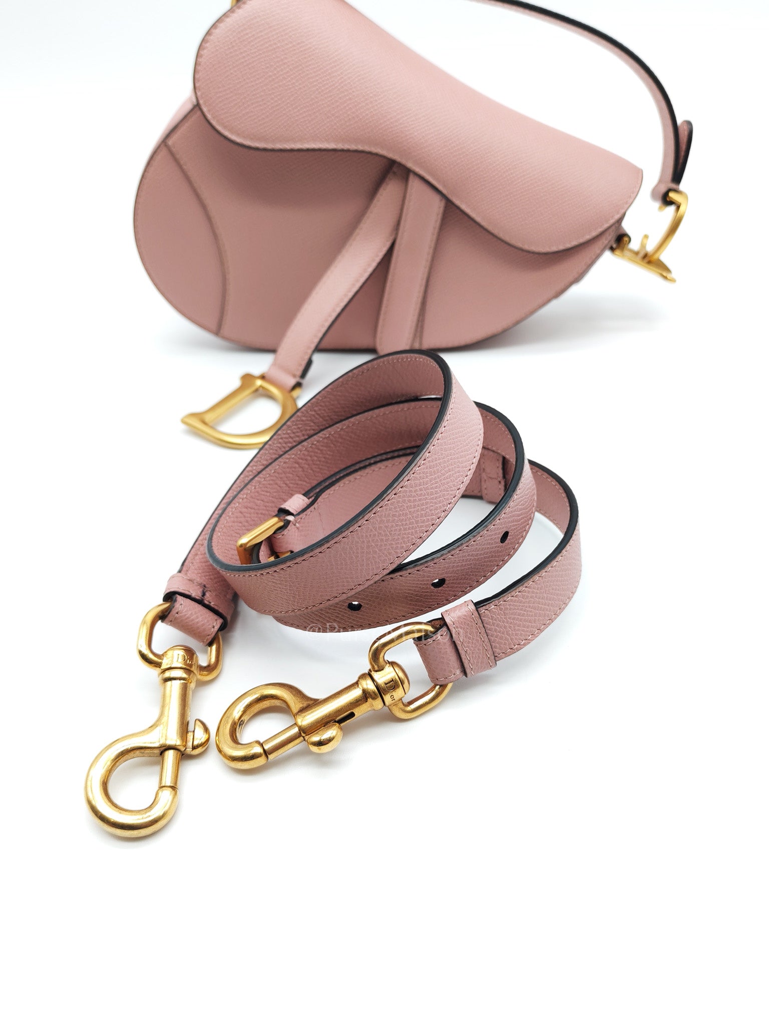 Dior Saddle Bag in Blush Pink Grained Calfskin Leather Shoulder Bag