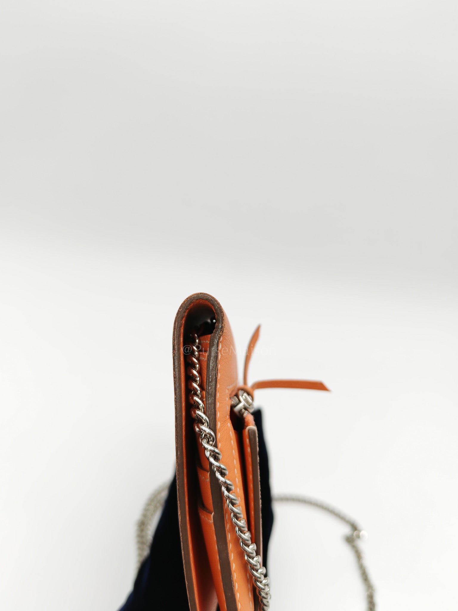 Dogon Duo Wallet in Classic Orange Evercalf Leather & Palladium Hardware Stamp Sqaure Q (2013)