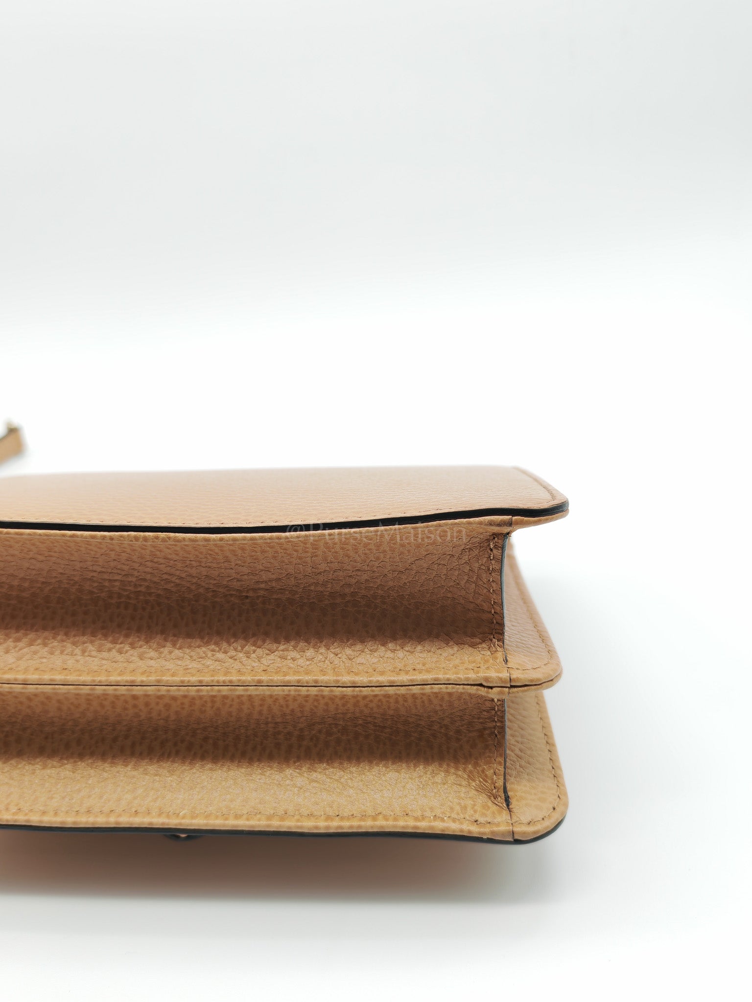 Dollar Calfskin Small Interlocking GG Shoulder Bag Gold Hardware Beige | Purse Maison Luxury Bags Shop