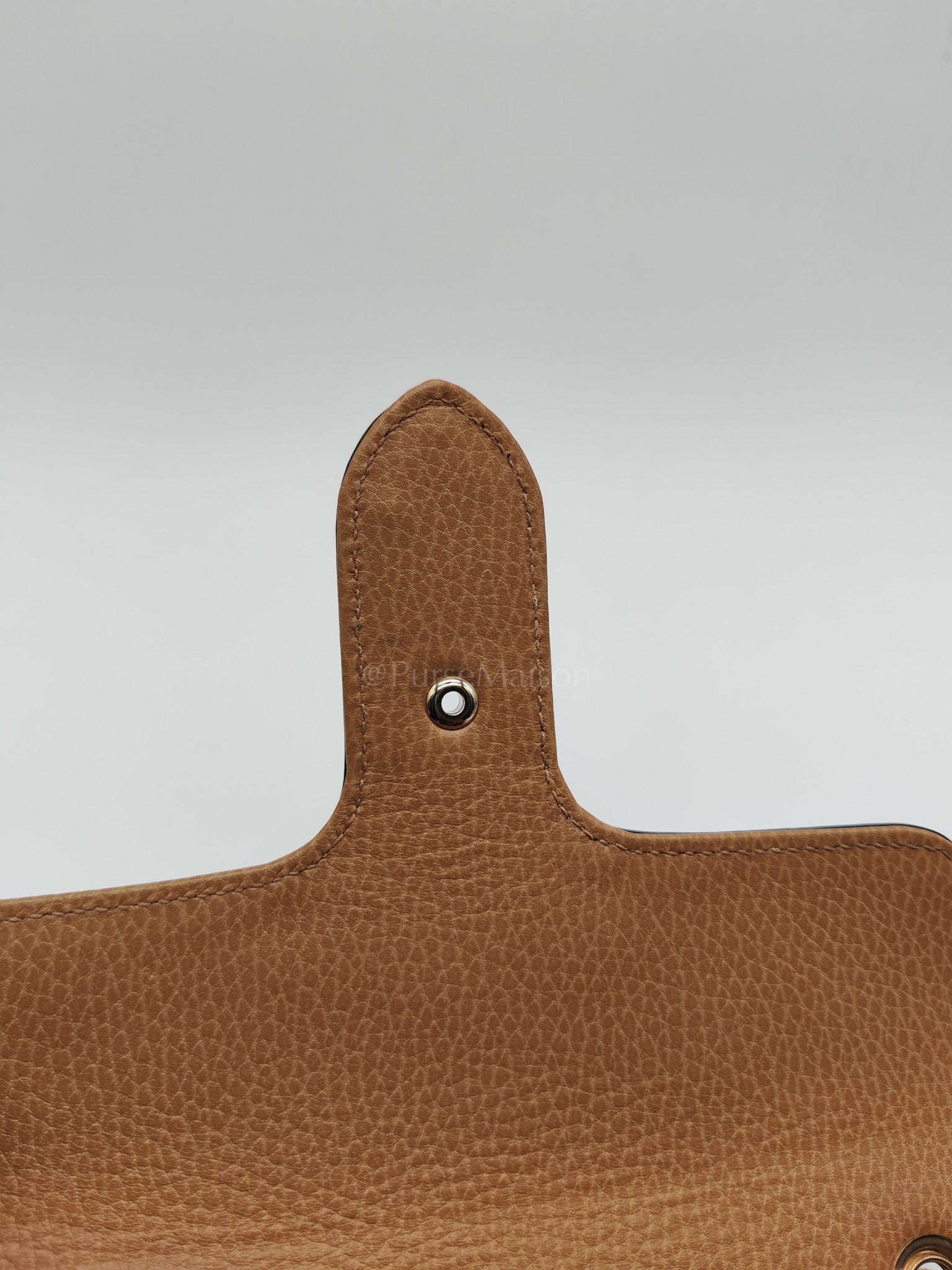 Dollar Calfskin Small Interlocking GG Shoulder Bag Gold Hardware Beige | Purse Maison Luxury Bags Shop