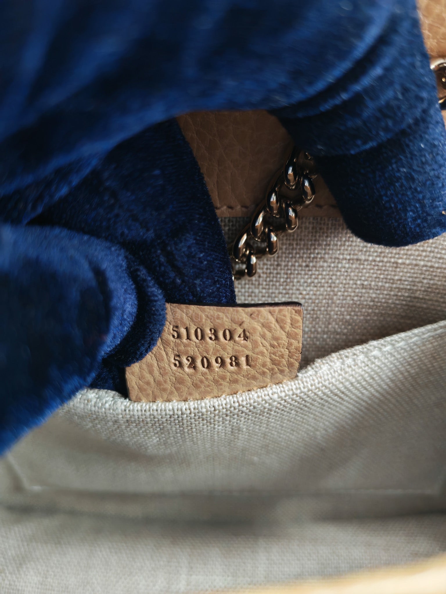 Dollar Calfskin Small Interlocking GG Shoulder Bag Gold Hardware Beige | Purse Maison Luxury Bags Shop