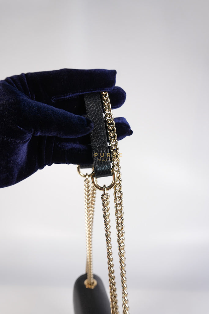 Dollar Calfskin Small Interlocking GG Shoulder Bag Gold Hardware | Purse Maison Luxury Bags Shop