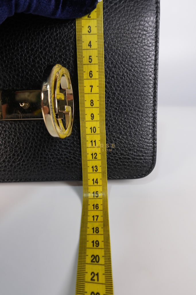 Dollar Calfskin Small Interlocking GG Shoulder Bag Gold Hardware | Purse Maison Luxury Bags Shop