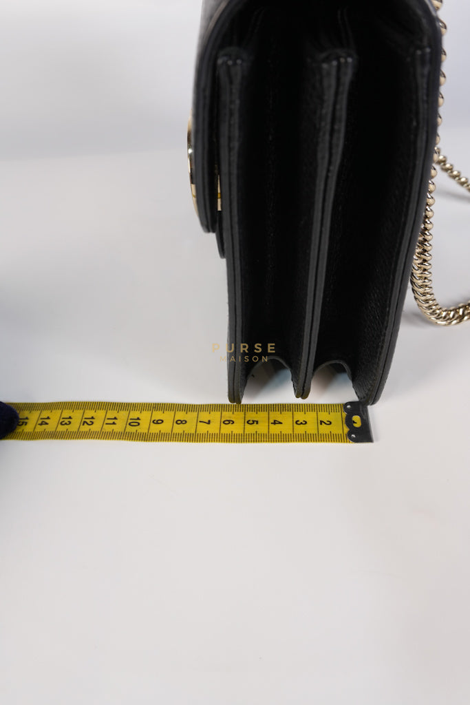 Dollar Calfskin Small Interlocking GG Shoulder Bag Gold Hardware | Purse Maison Luxury Bags Shop