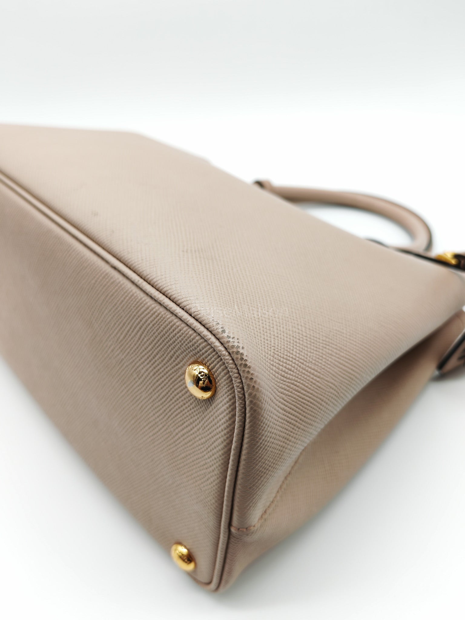 Double Bag in Light Beige Saffiano Cuir Leather Shoulder Bag | Purse Maison Luxury Bags Shop