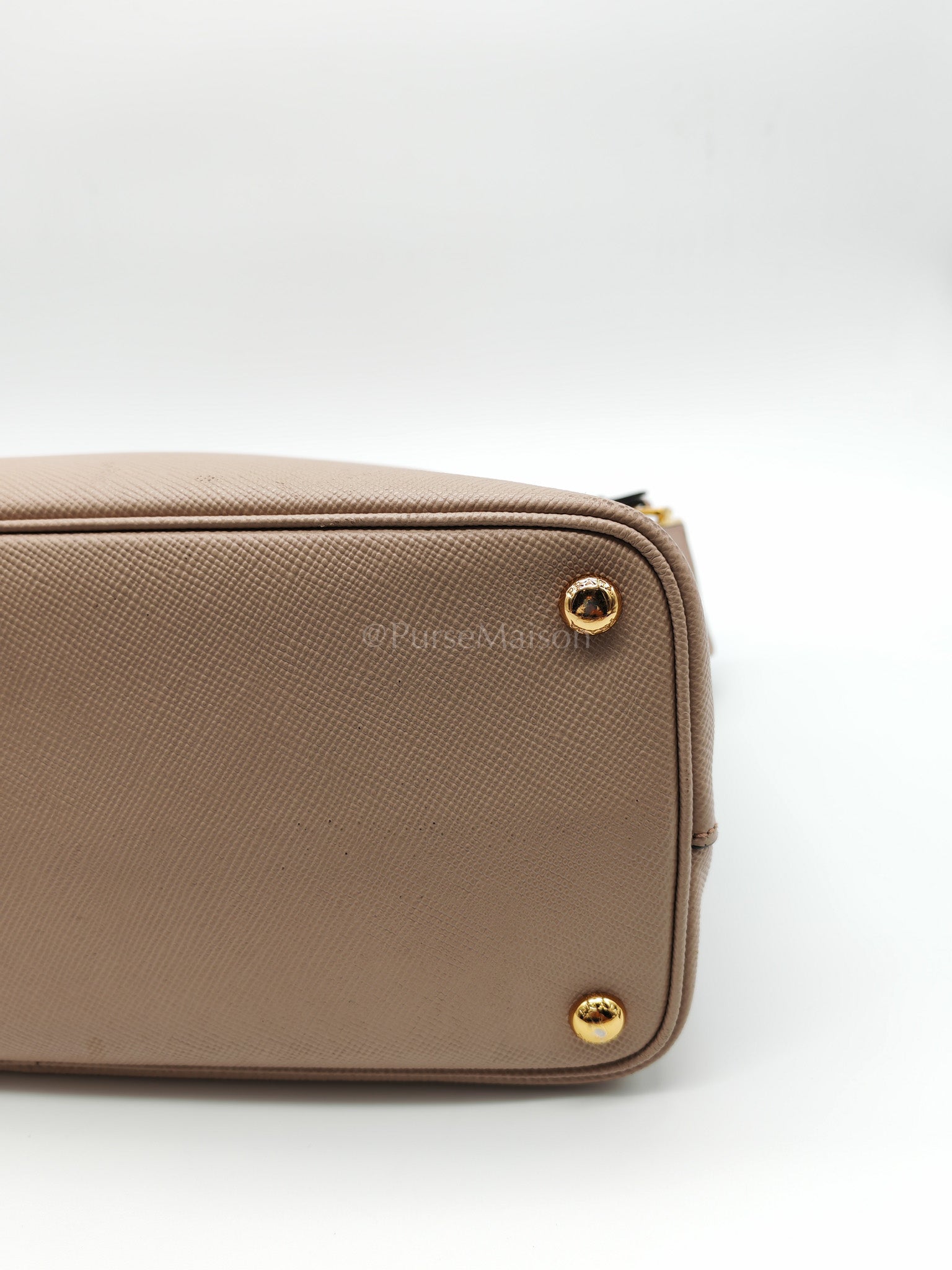 Double Bag in Light Beige Saffiano Cuir Leather Shoulder Bag | Purse Maison Luxury Bags Shop